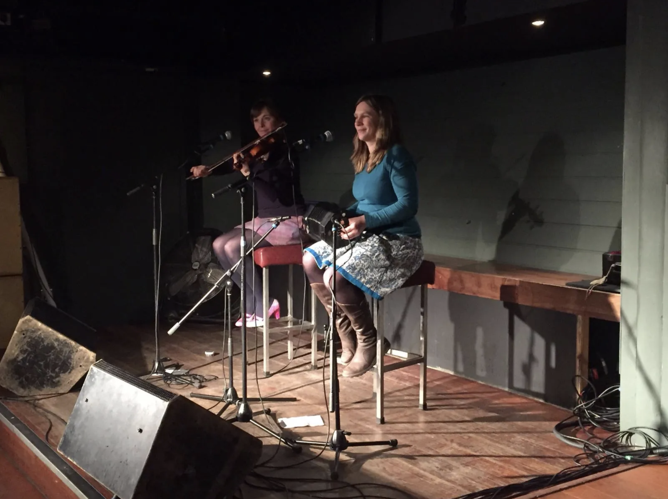 Frances performing with Blyde Lasses at Edinburgh Folk Club.