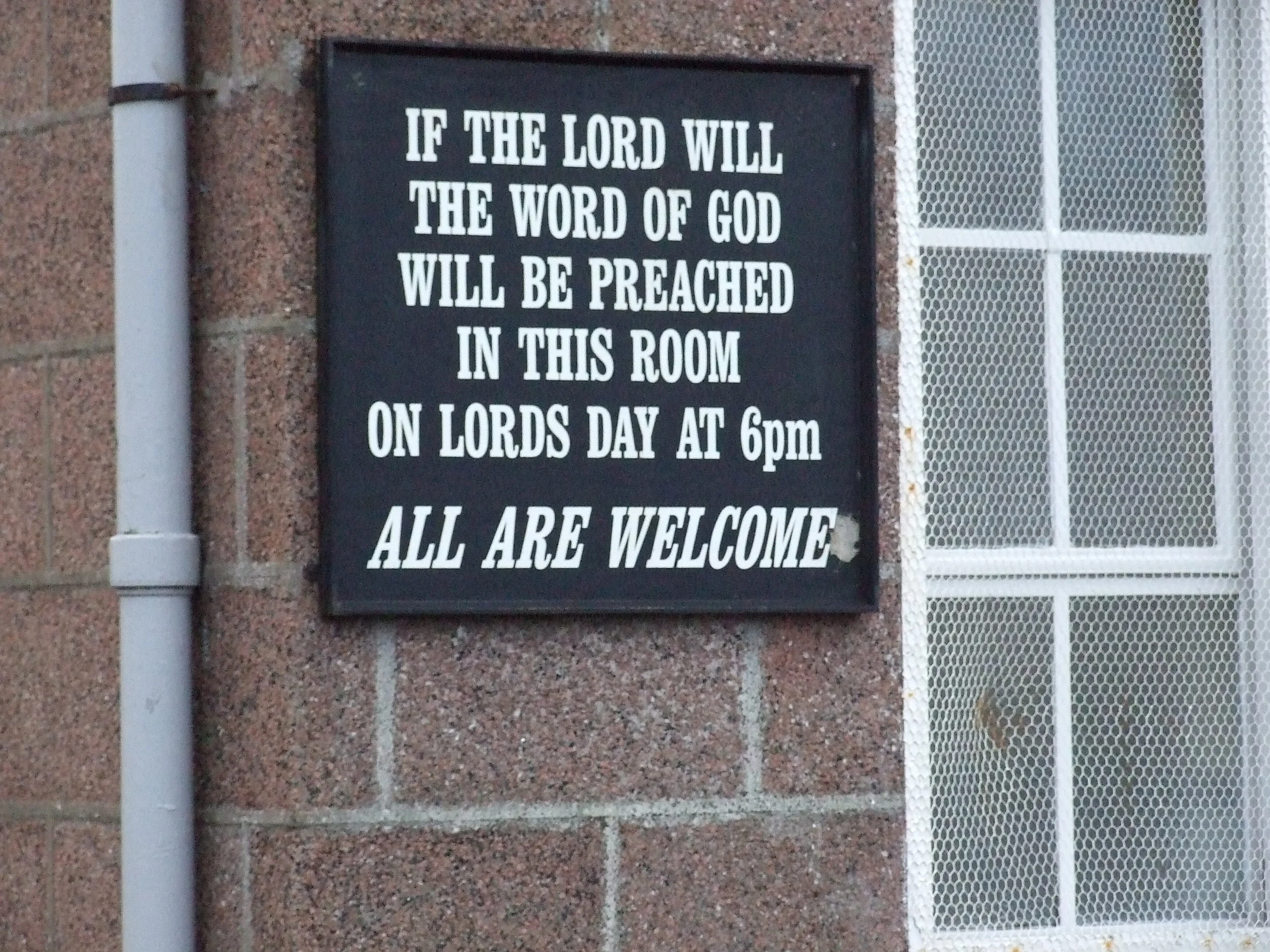 Gospel hall, Peterhead, Aberdeenshire, July 2008. Photograph by Frances Wilkins.