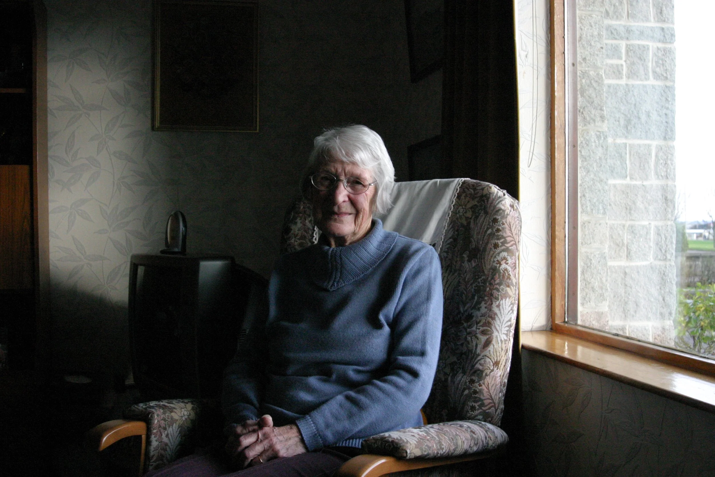 Mrs Adelaide Cowe, Fraserburgh, Aberdeenshire, January 2007. Photograph by Frances Wilkins.