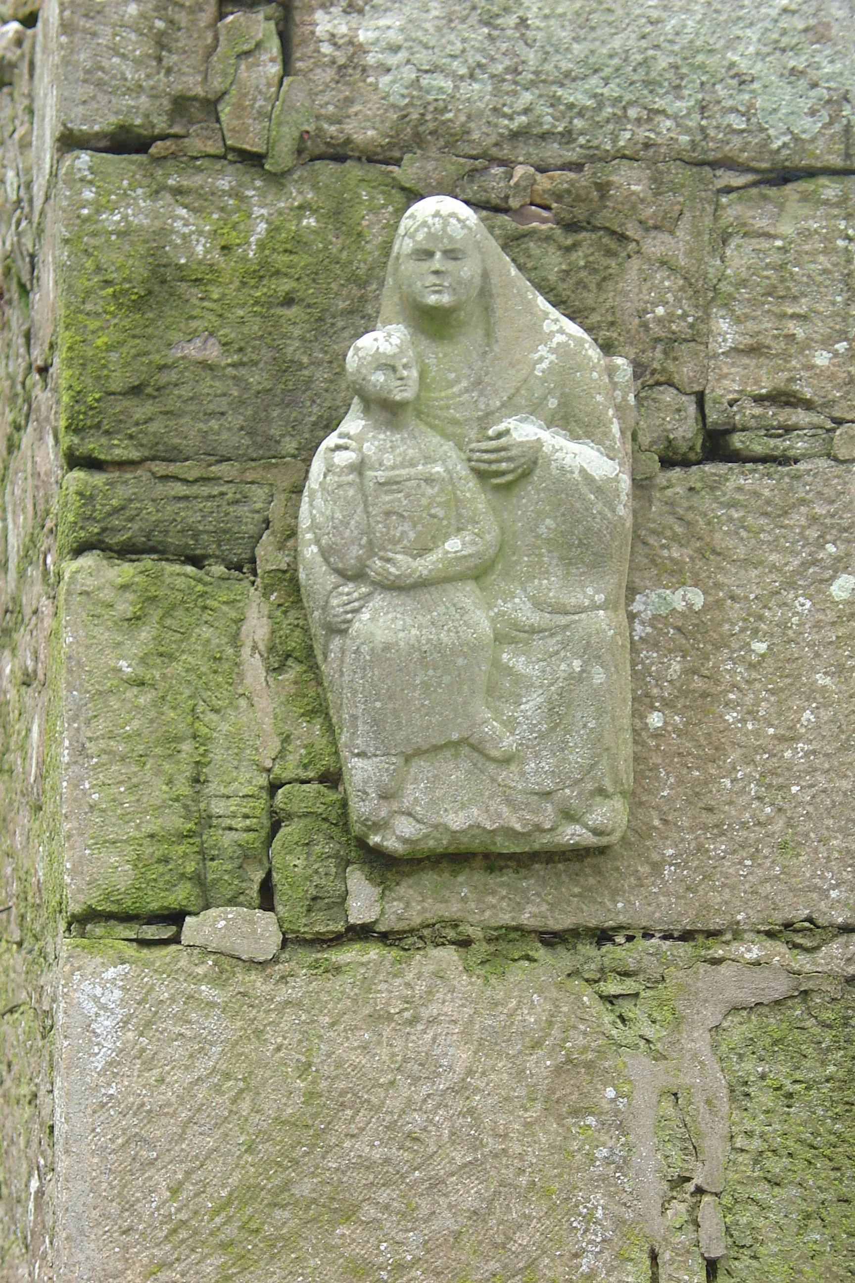 Virgin Mary and infant Jesus depiction at Pluscarden, Nr Elgin, Aberdeenshire, May 2006. Photograph by Frances Wilkins. 