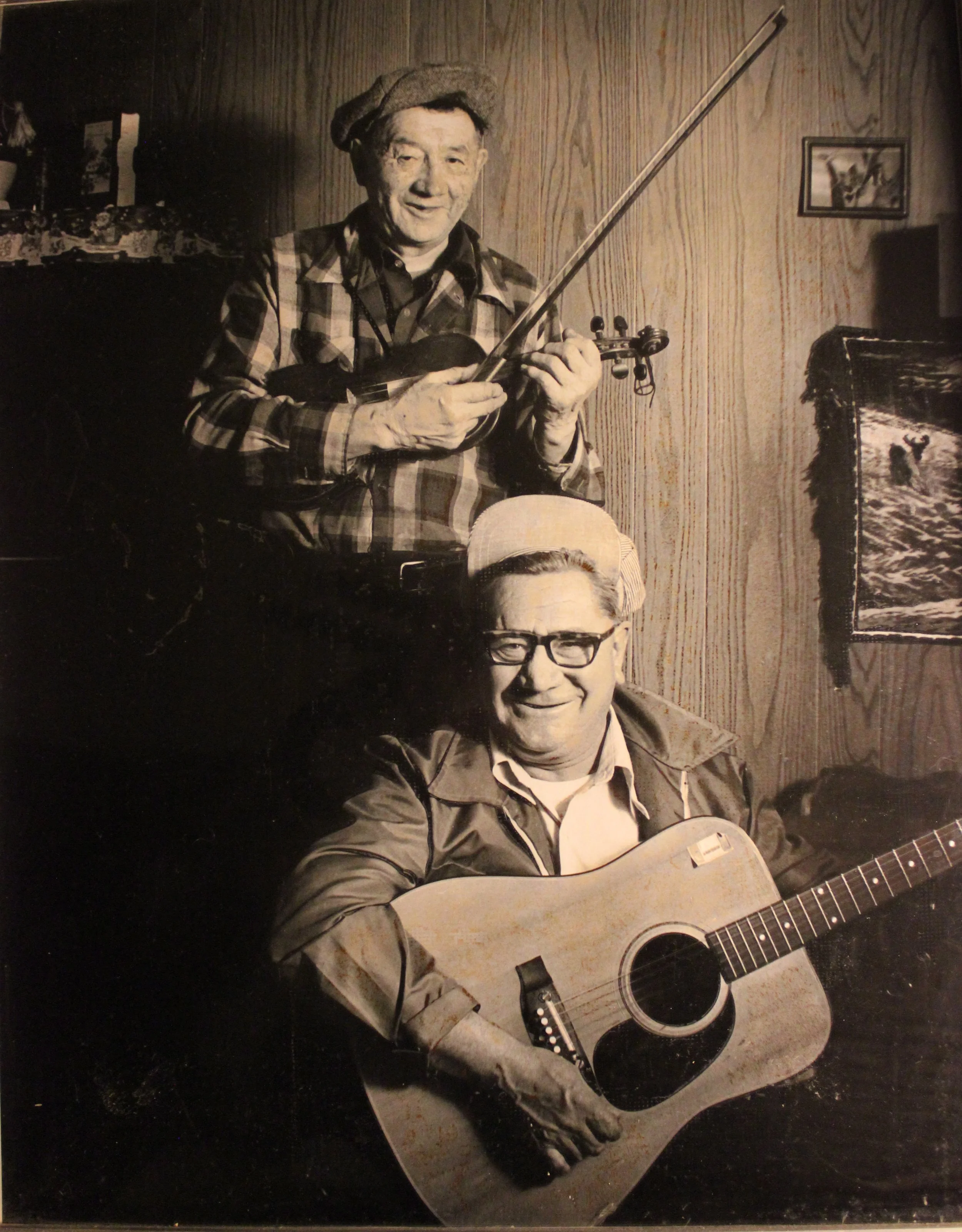 Robert McLeod, fiddler, and Billy Corston, guitarist, Moose Factory, Northern Ontario [n.d.]. Photographer unknown.
