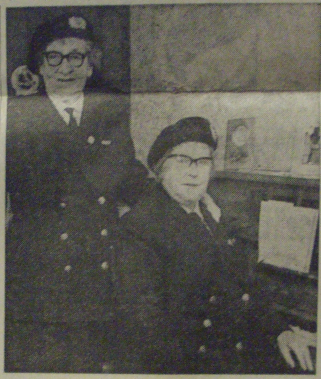 Miss Elsie Wood and Miss Madge Watson, Deep Sea Mission superintendents, Fraserburgh, 1971.