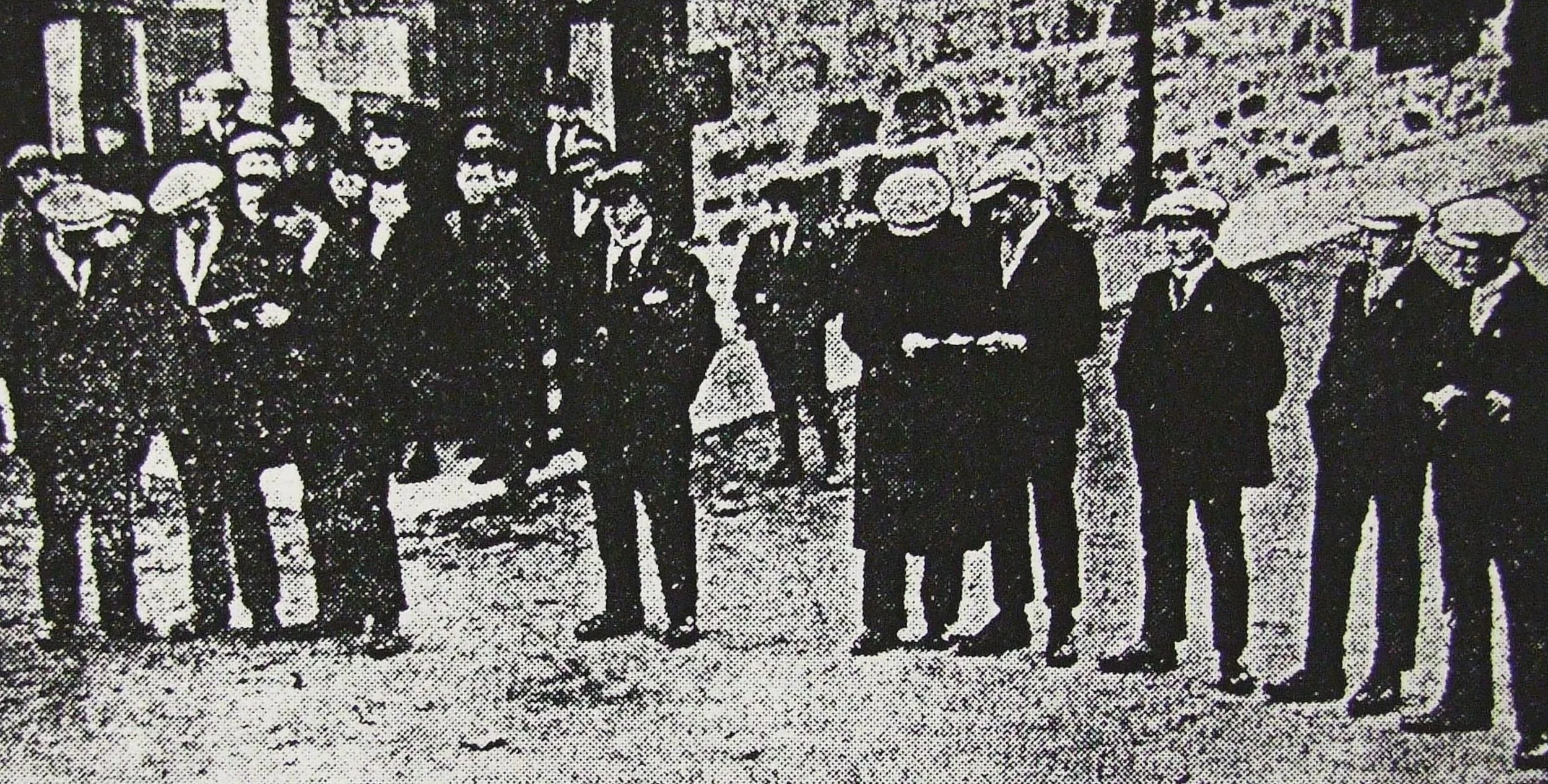 Converted fishermen singing gospel hymns in the street, from The Aberdeen Journal, December 1921.
