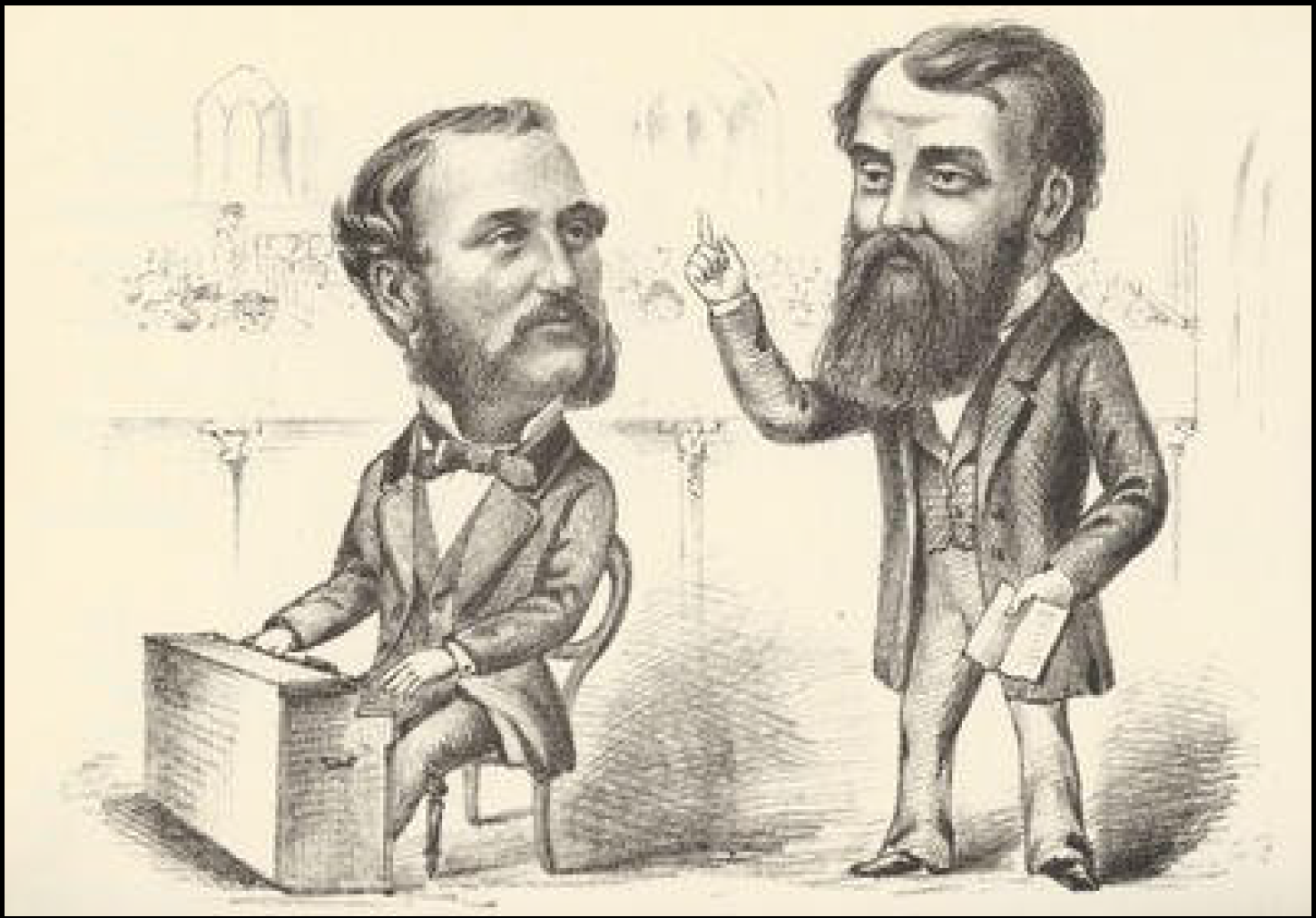Moody and Sankey cartoon impression, 1874. 