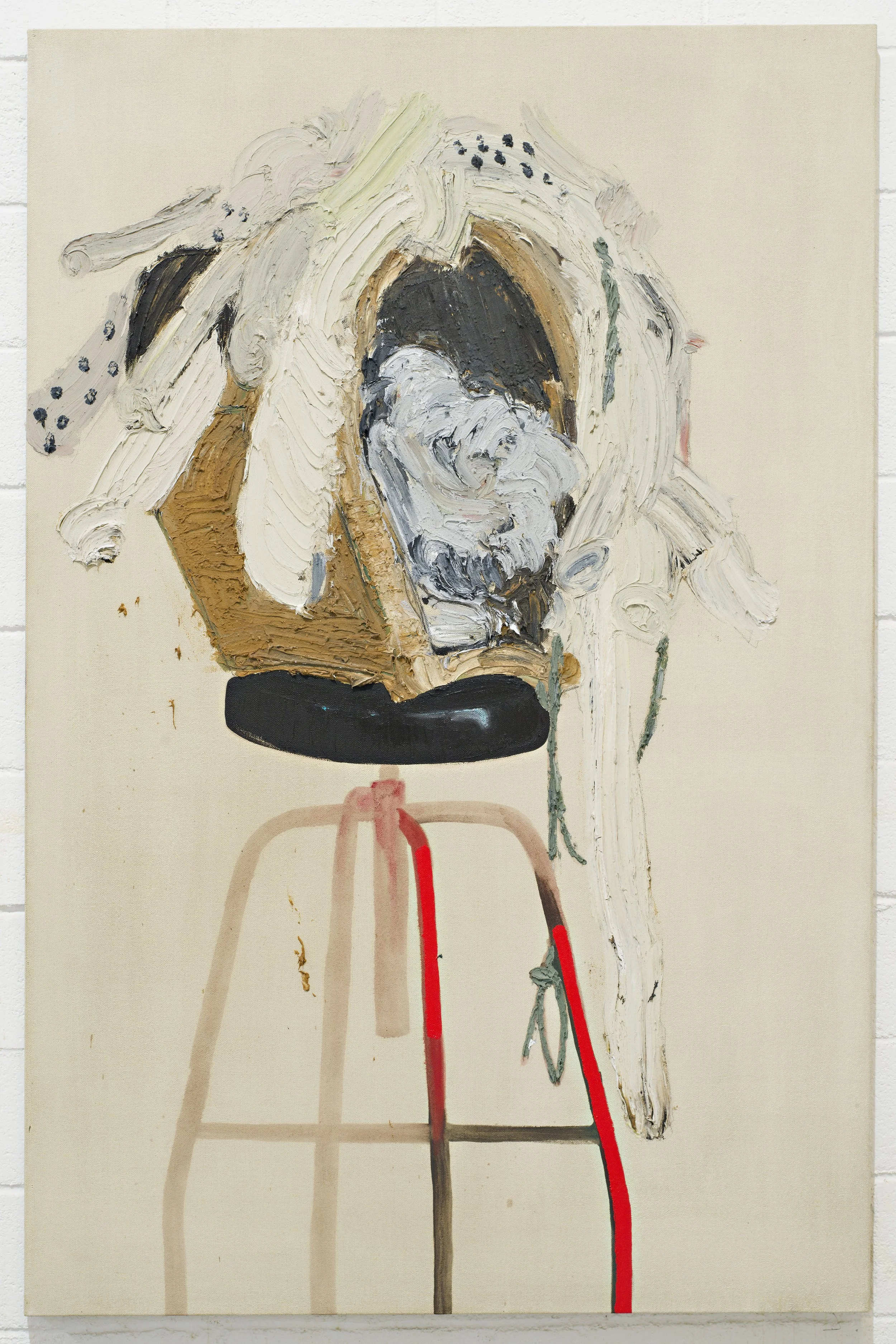 Figure 2. Portrait on a red stool.
Oil on linen
195 x 130 cm
2025