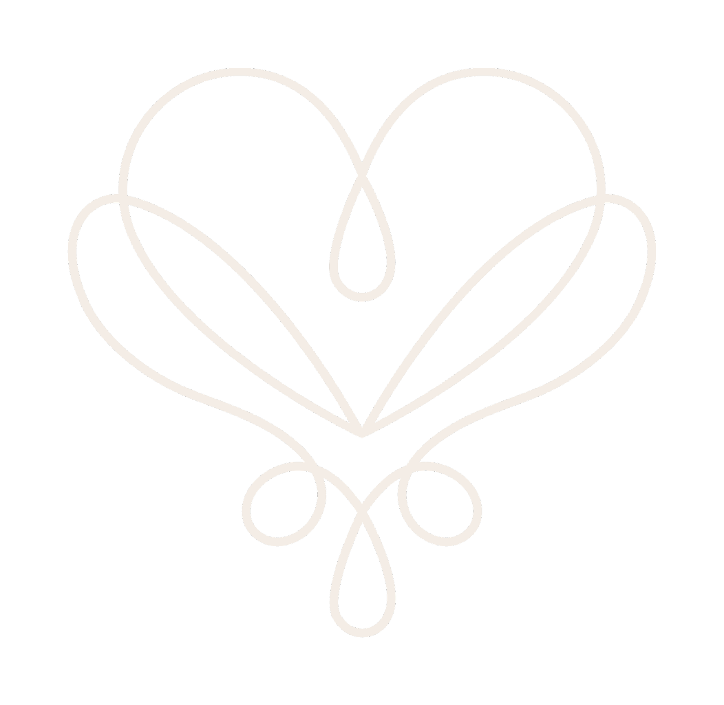 A minimalist line art illustration of a heart with looping lines, creating an elegant, symmetrical design.