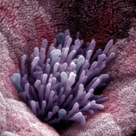 Photographic Print_ Goblet Cell on the Surface of the Jejunum Region of the Small Intestine, Showing Microvilli by Richard Kessel _ 16x16in.jpeg
