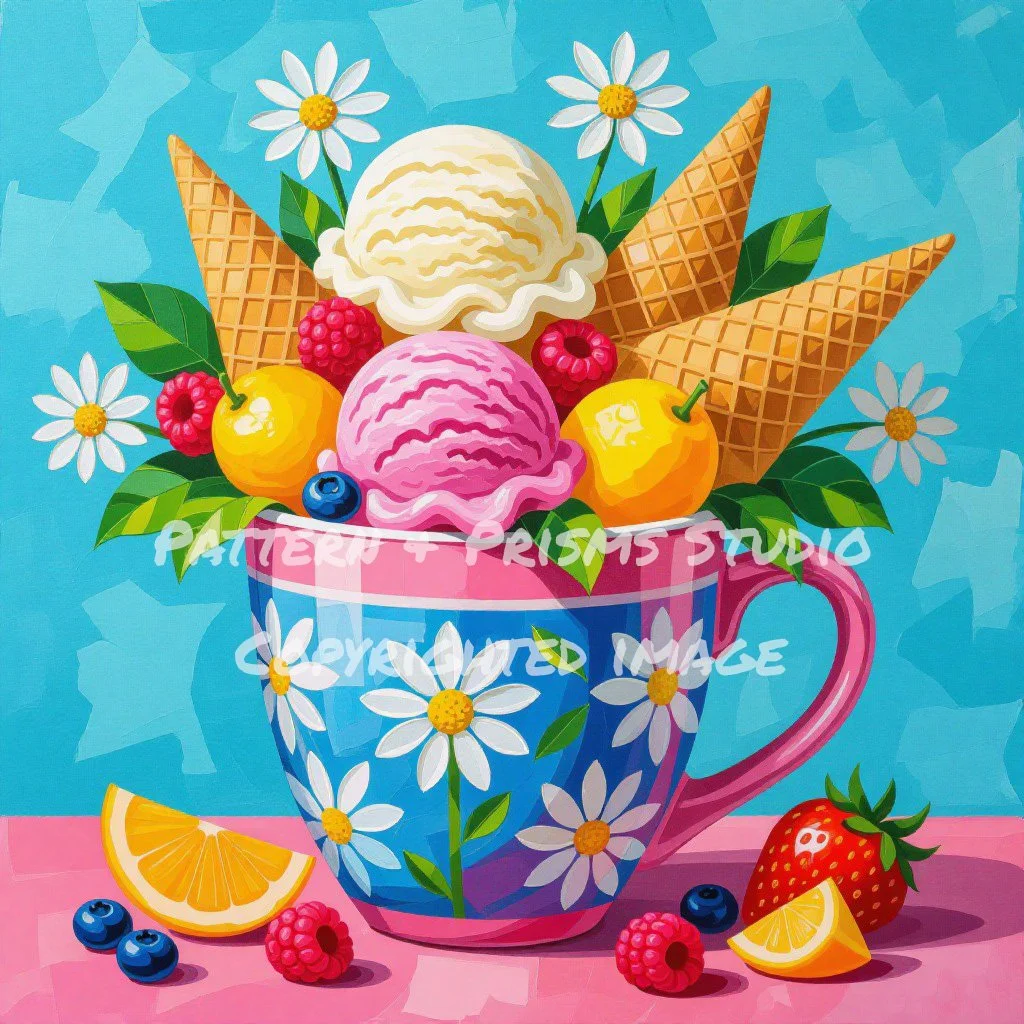 Scoops & Daisies Diamond Painting Kit 40x40cm Full Drill Canvas