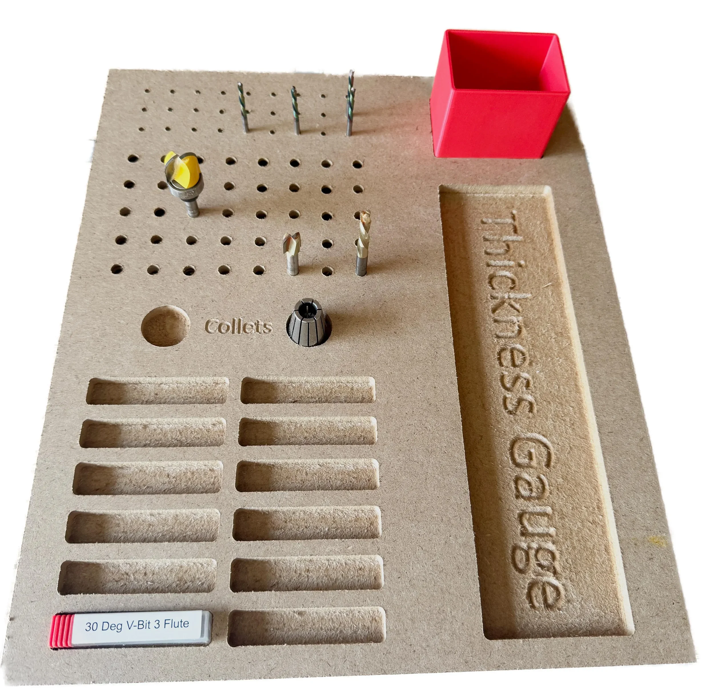 CNC Drawer Organizer – Caliper, Collet, Router Bit Holder