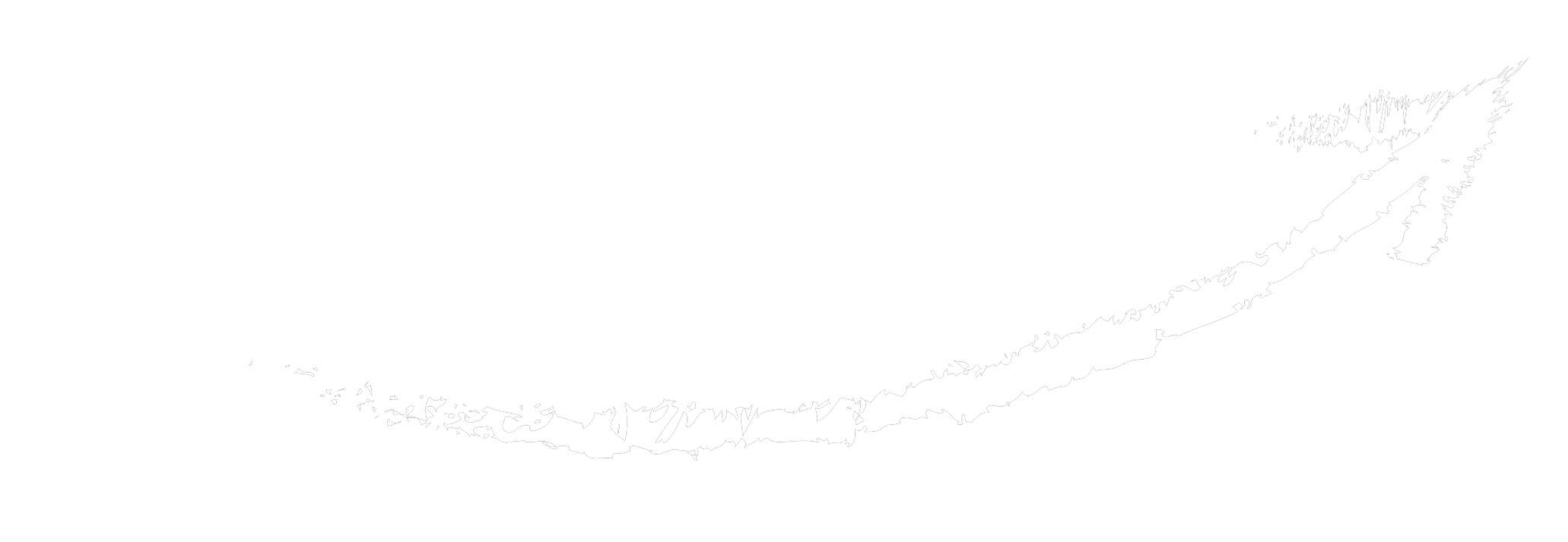 Black background with white abstract brushstroke or ink design, curved shape.