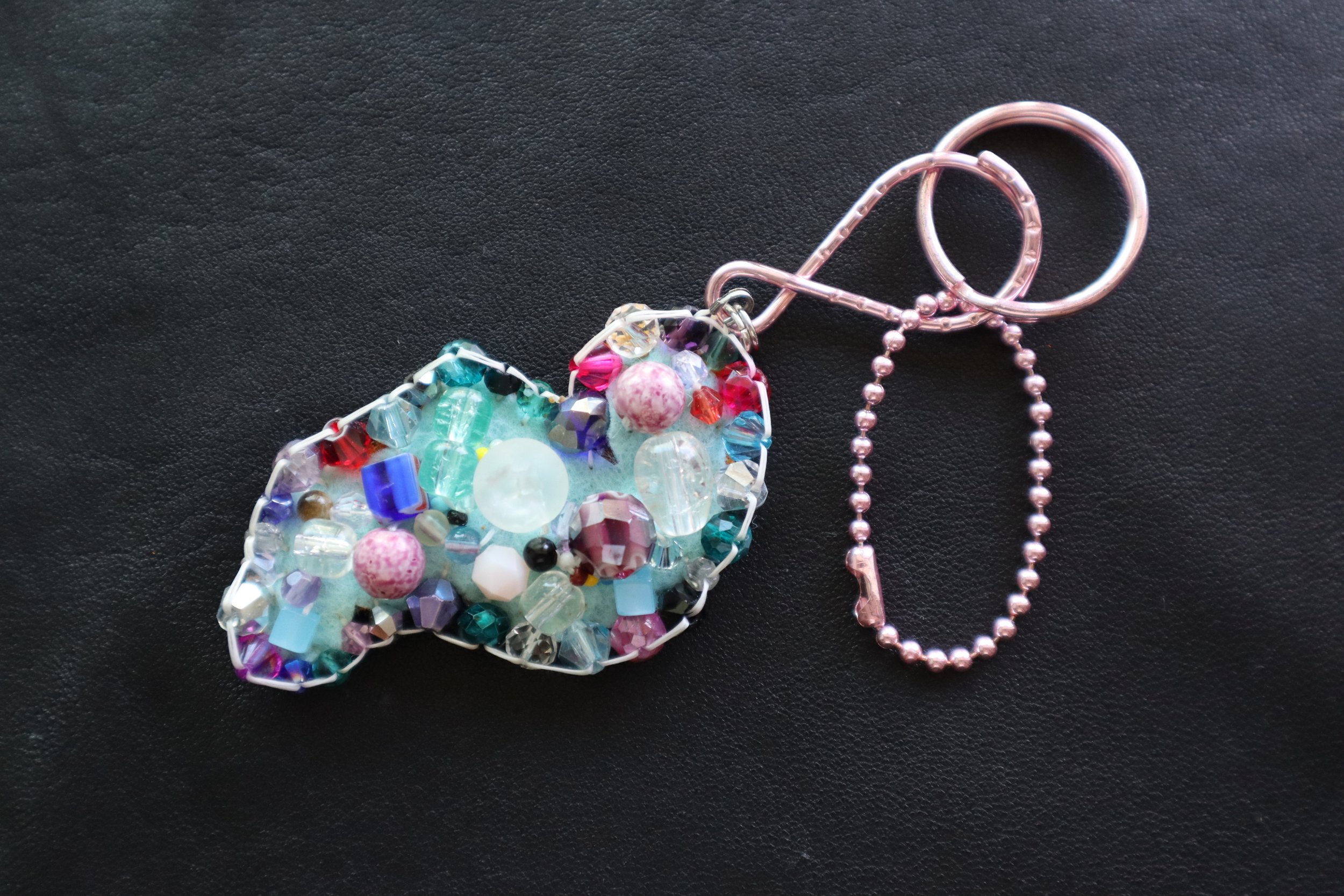 Abstract Bead Art Keychain