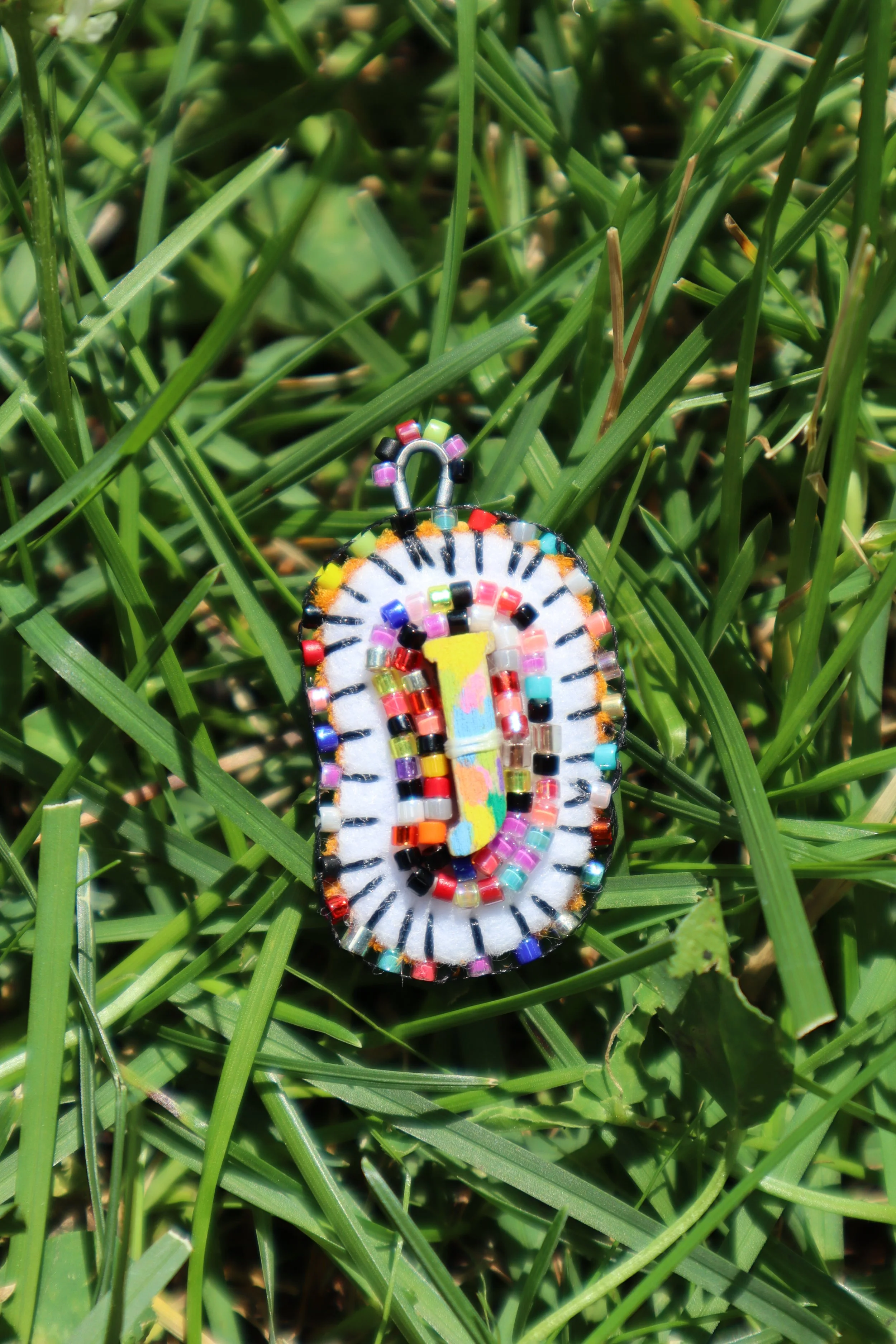 Rainbow Bead Soup Charm "J'