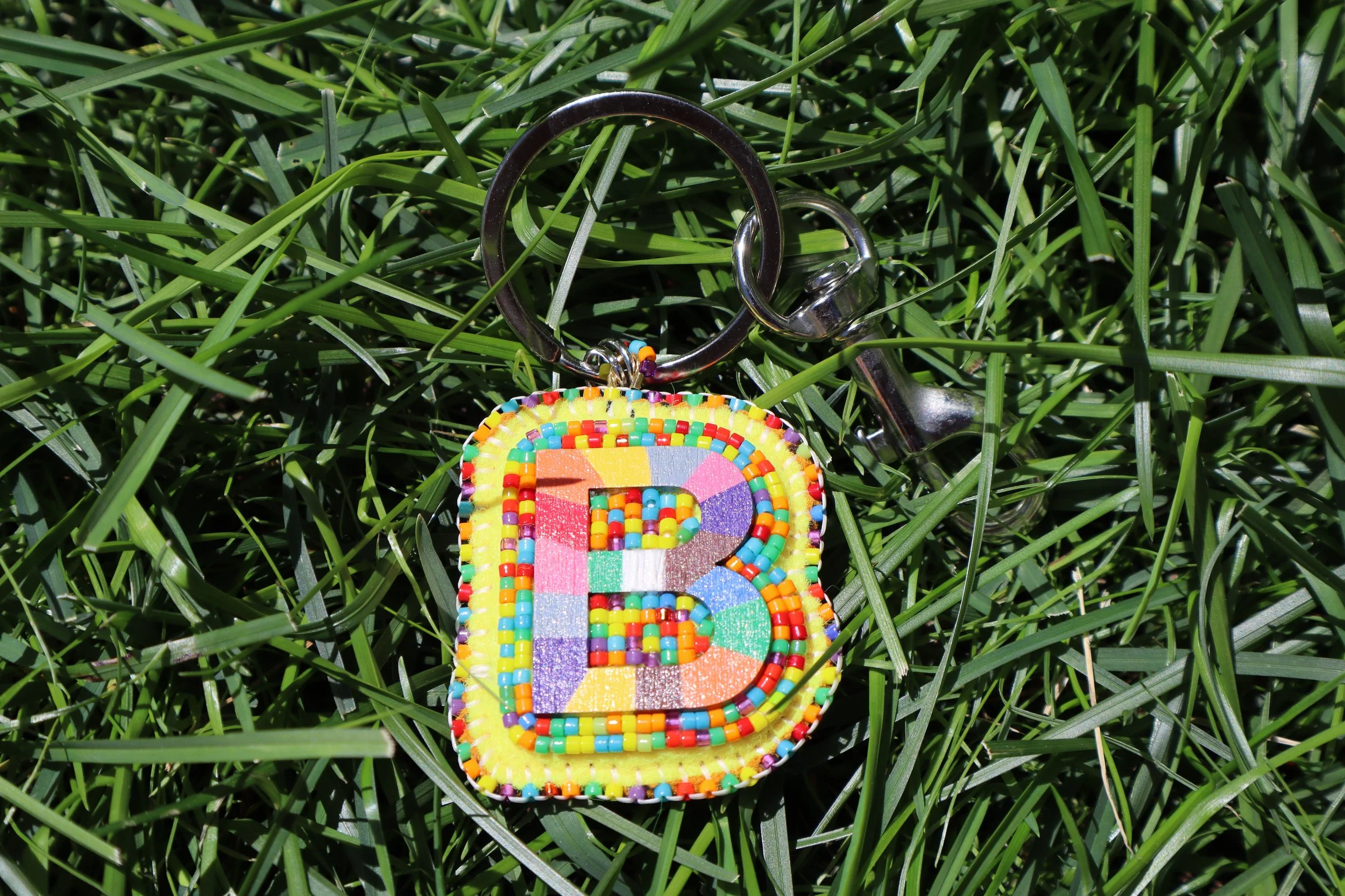ROY G BIV Letter Keychain "B"