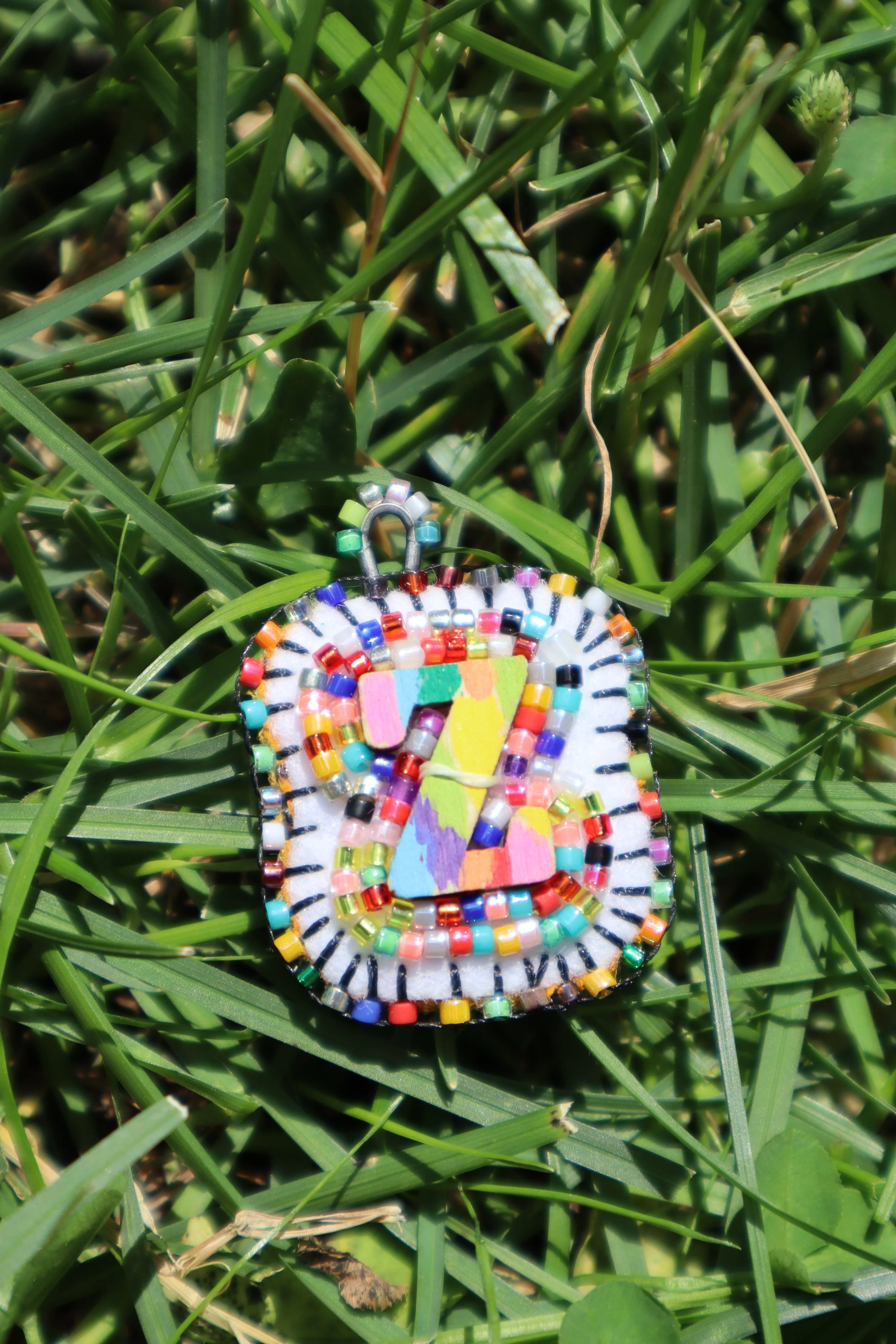 Rainbow Bead Soup Charm "Z"