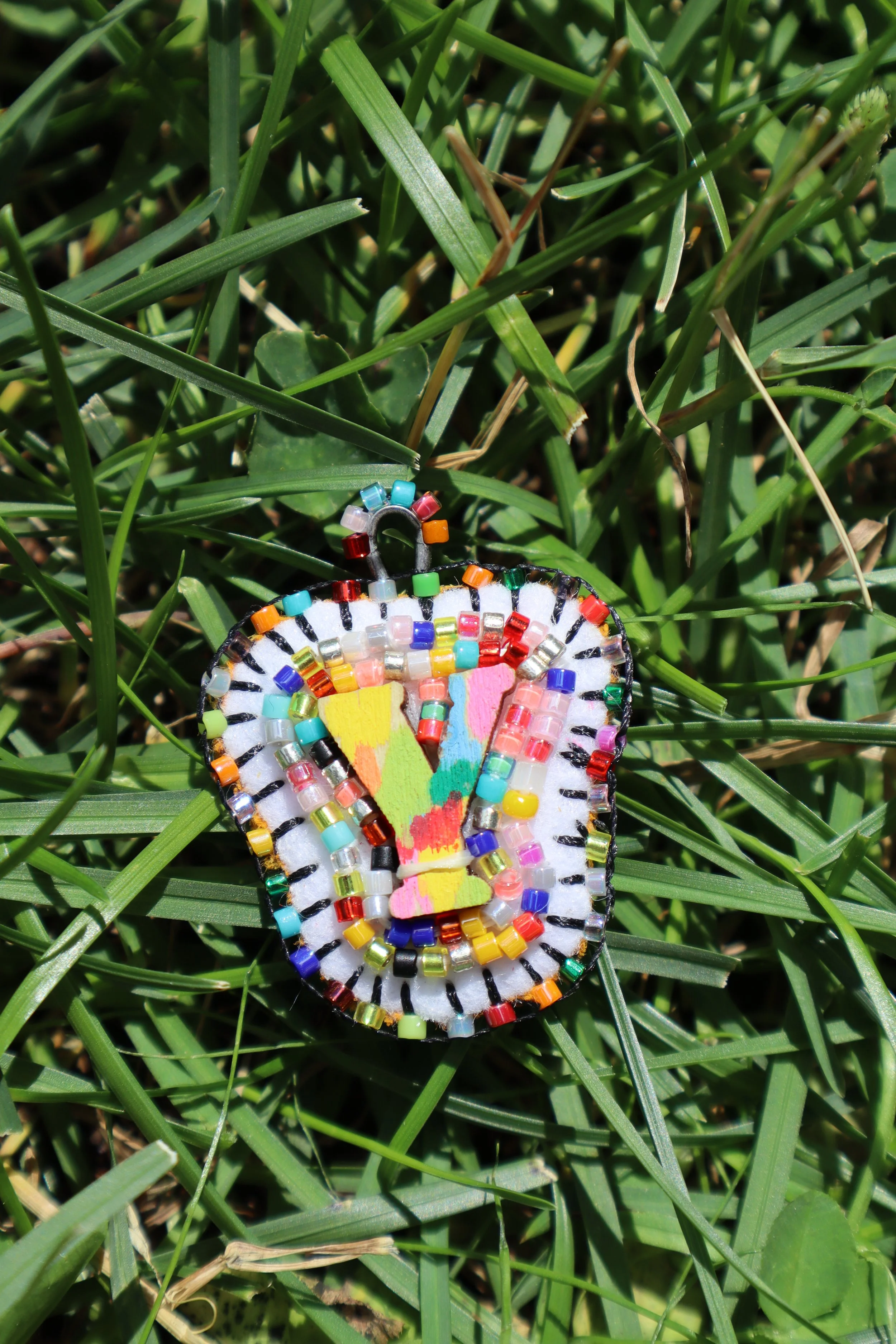 Rainbow Bead Soup Charm "Y"