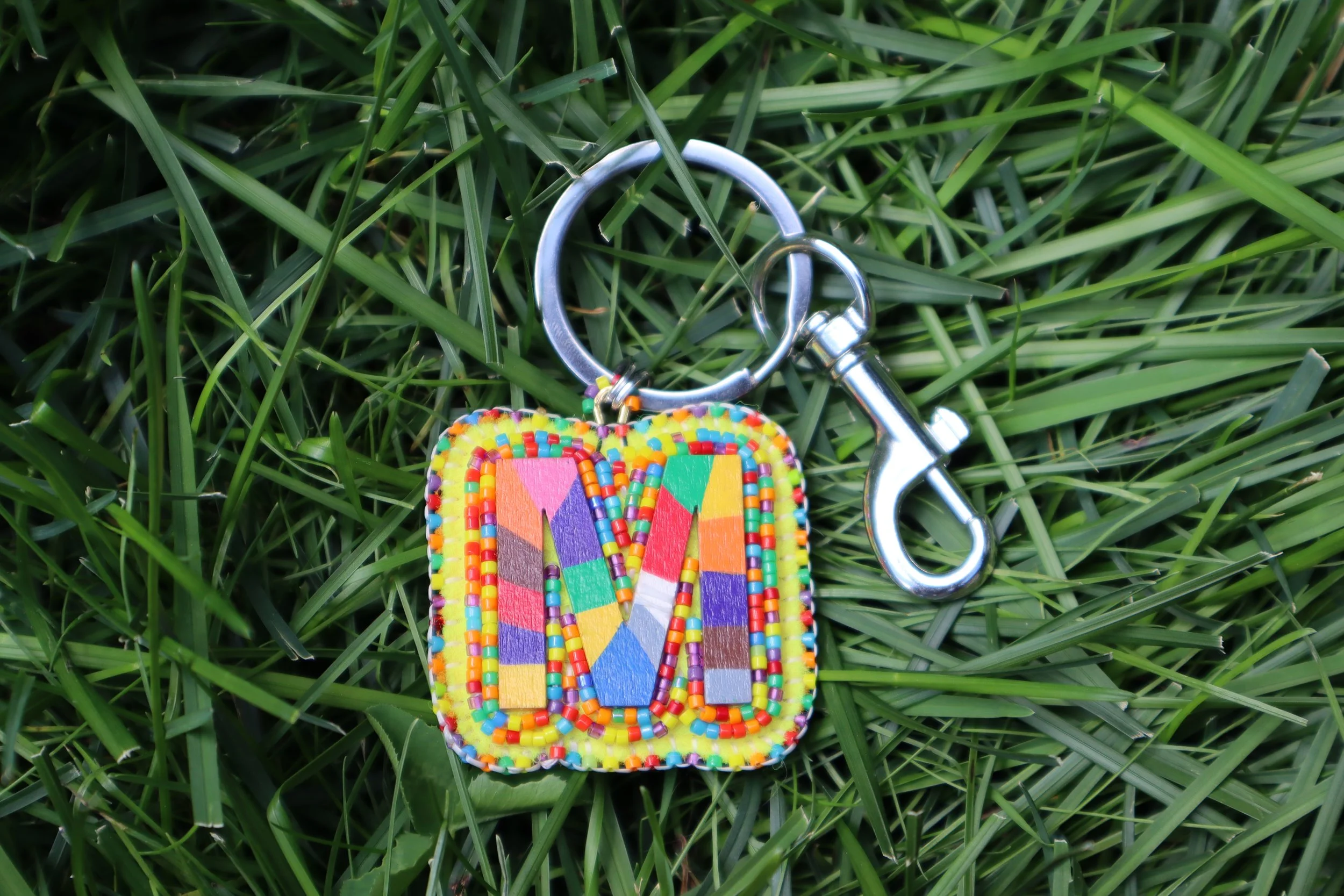 ROY G BIV Letter Keychain "M"