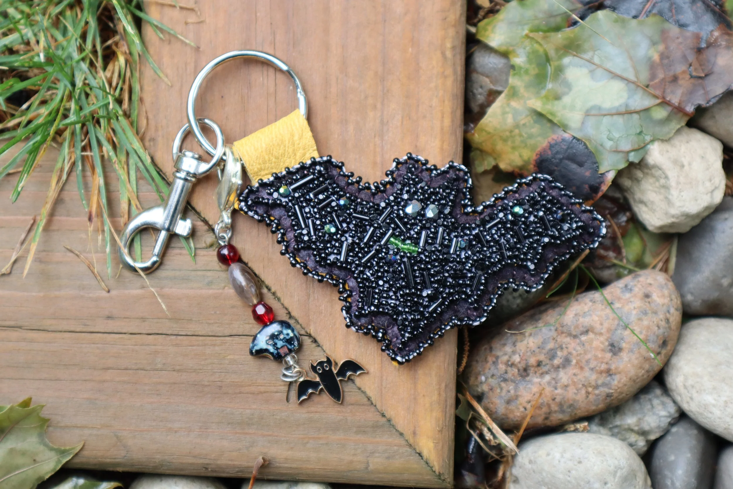 All Black Bat Keychain