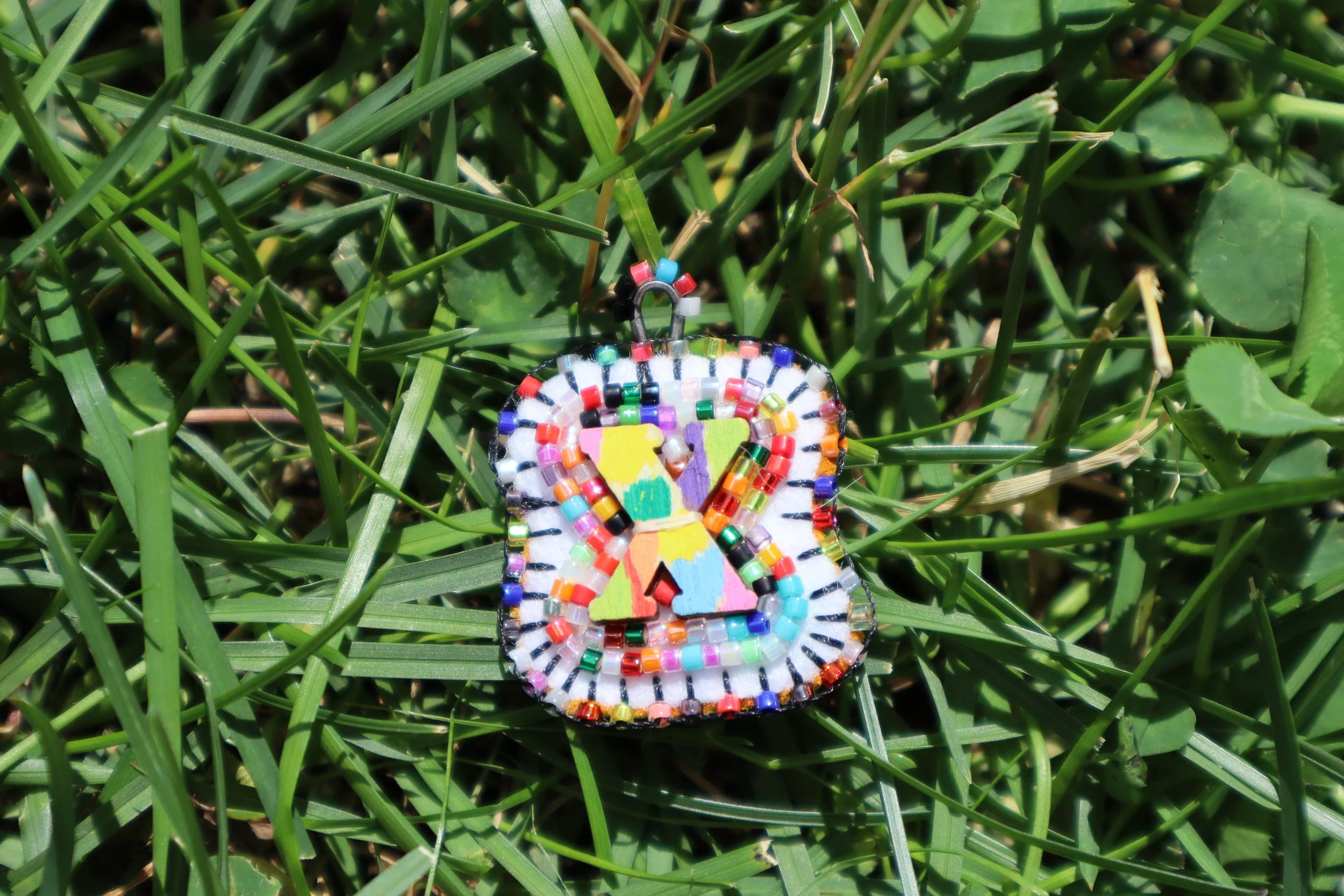 Rainbow Bead Soup Charm "X"