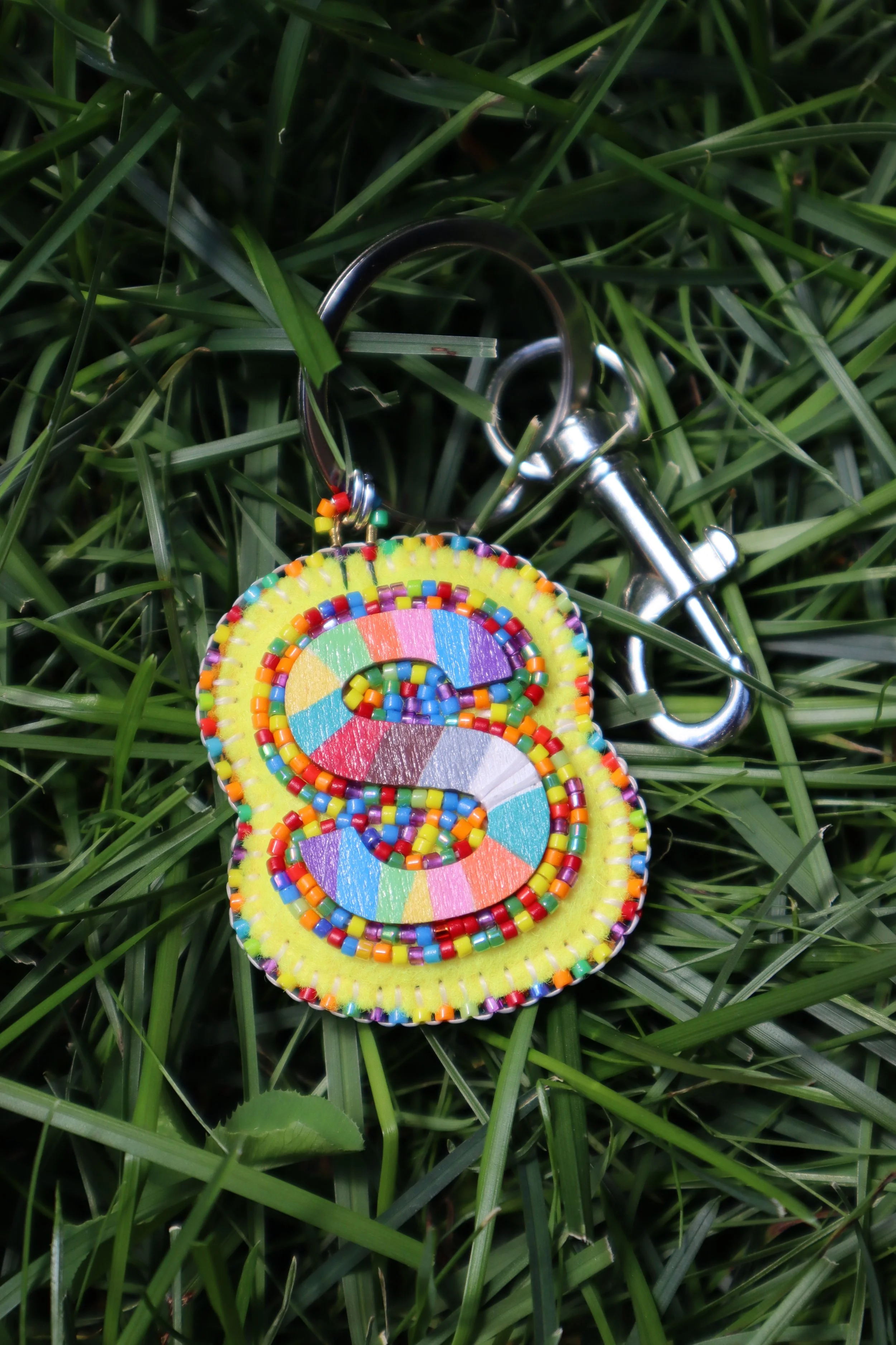 ROY G BIV Letter Keychain "S"
