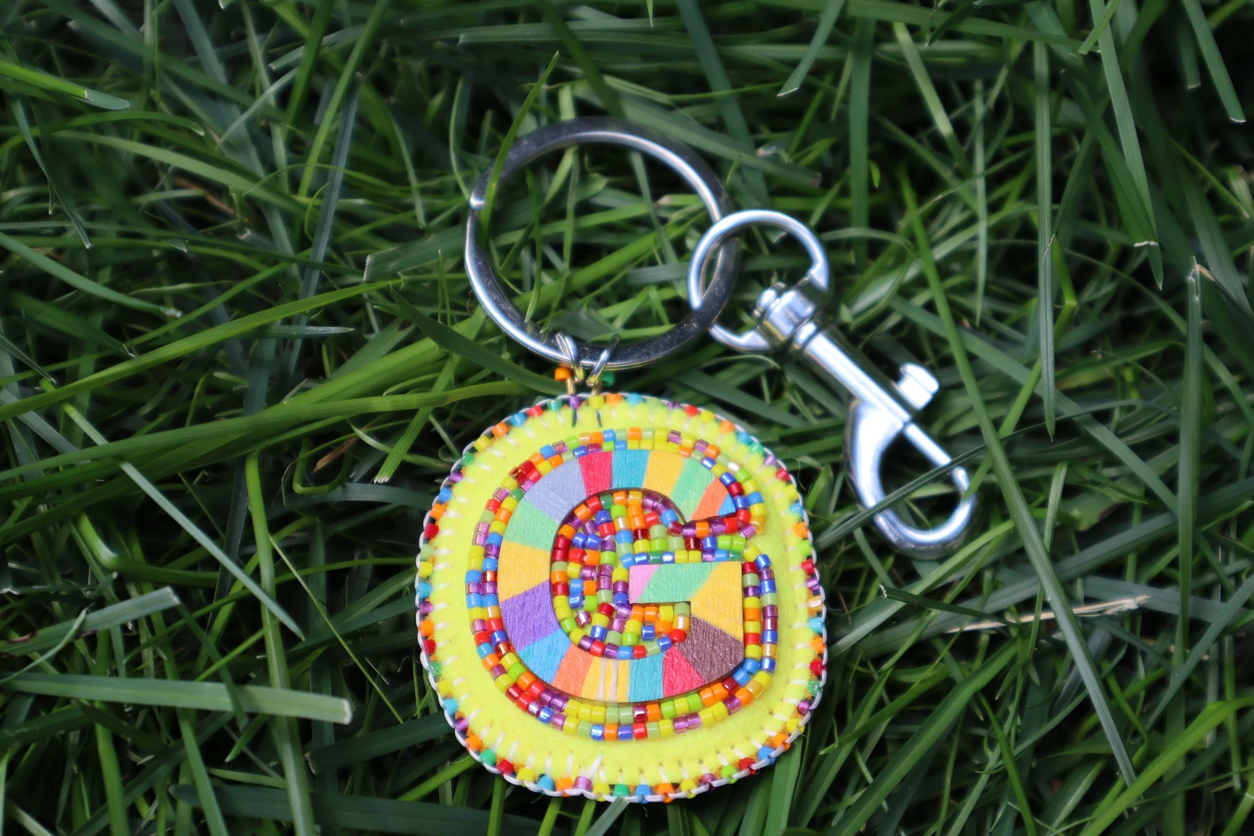 ROY G BIV Letter Keychain "G"