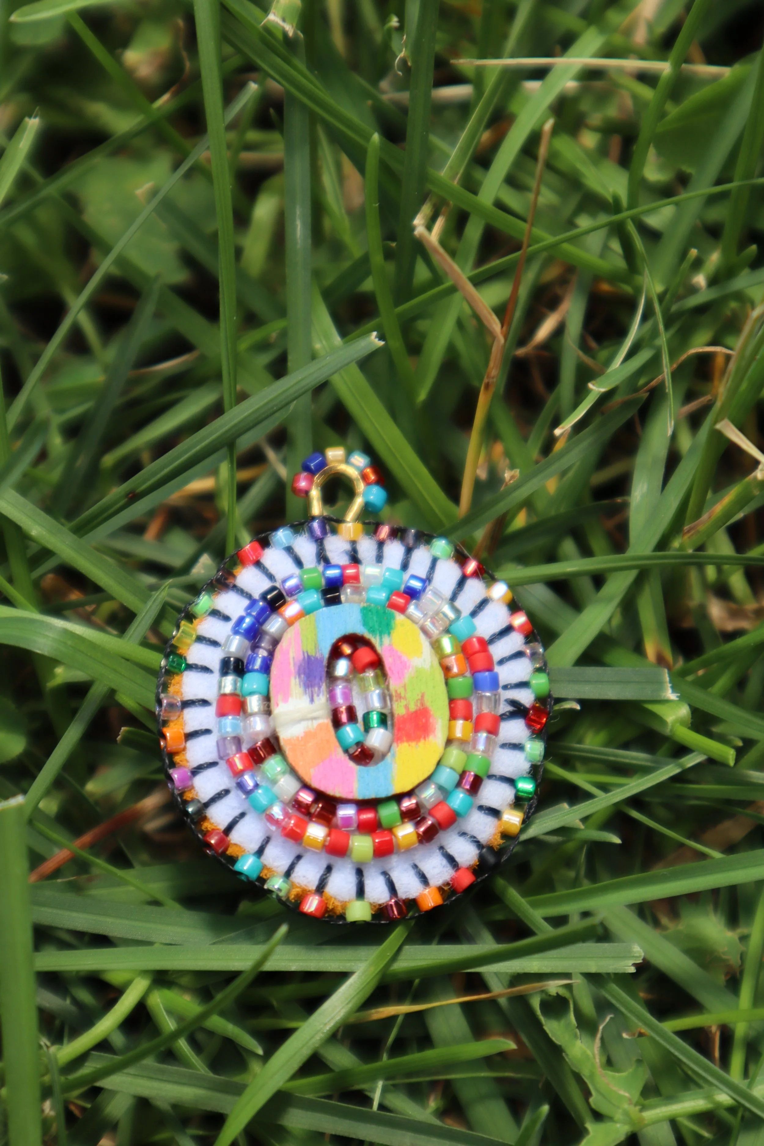 Rainbow Bead Soup Charm "O"