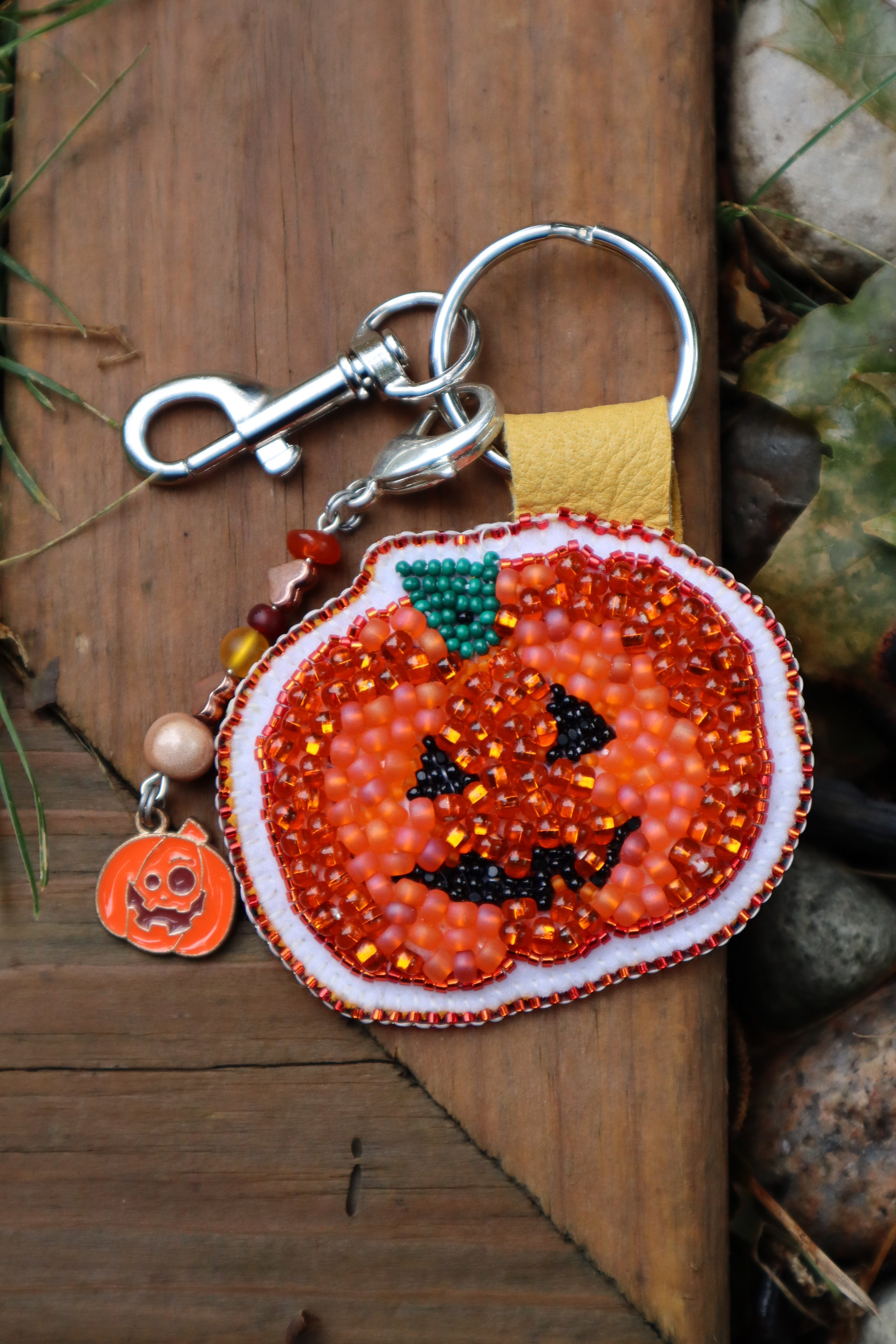 Textured Pumpkin Keychain