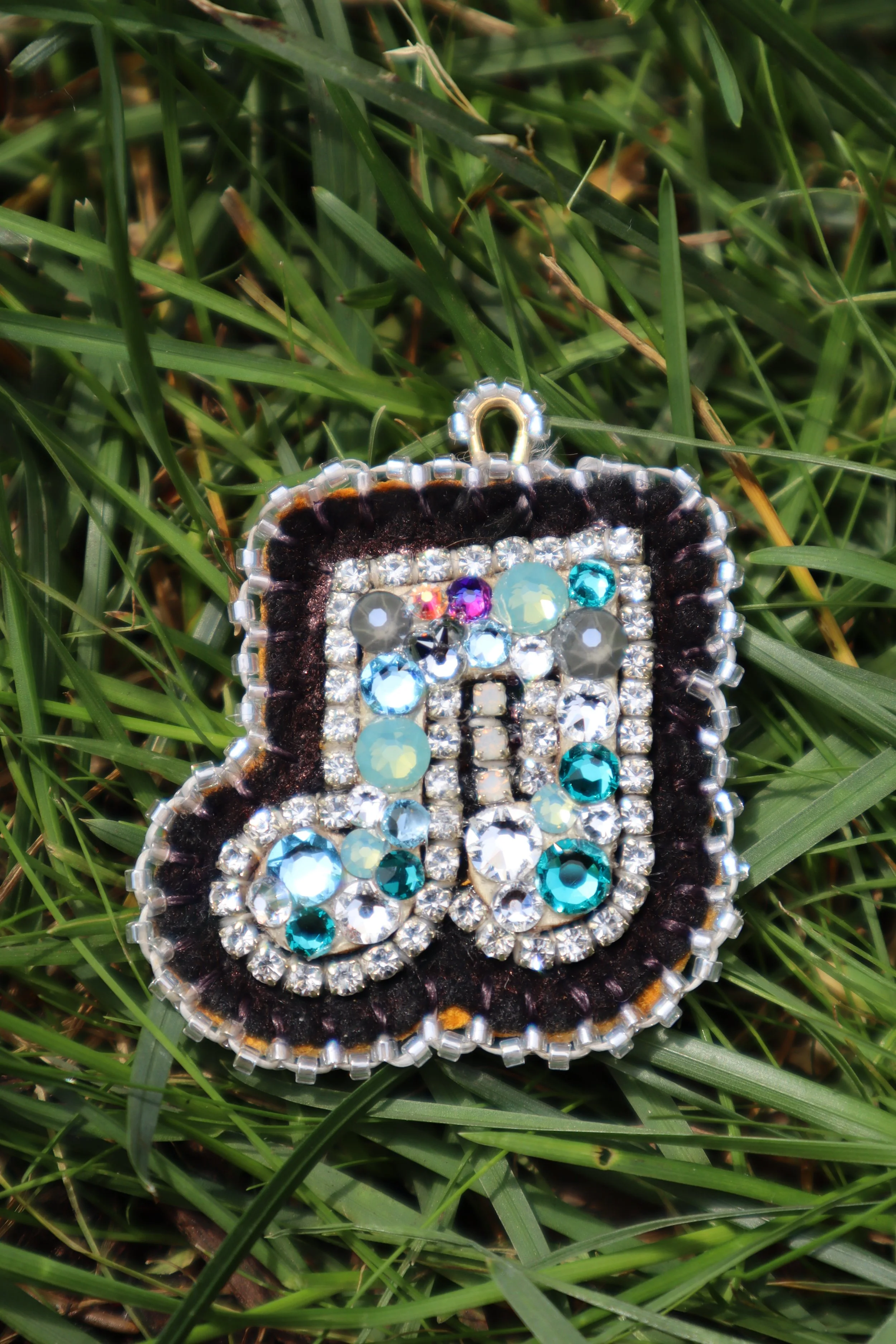 Black Music Note Charm