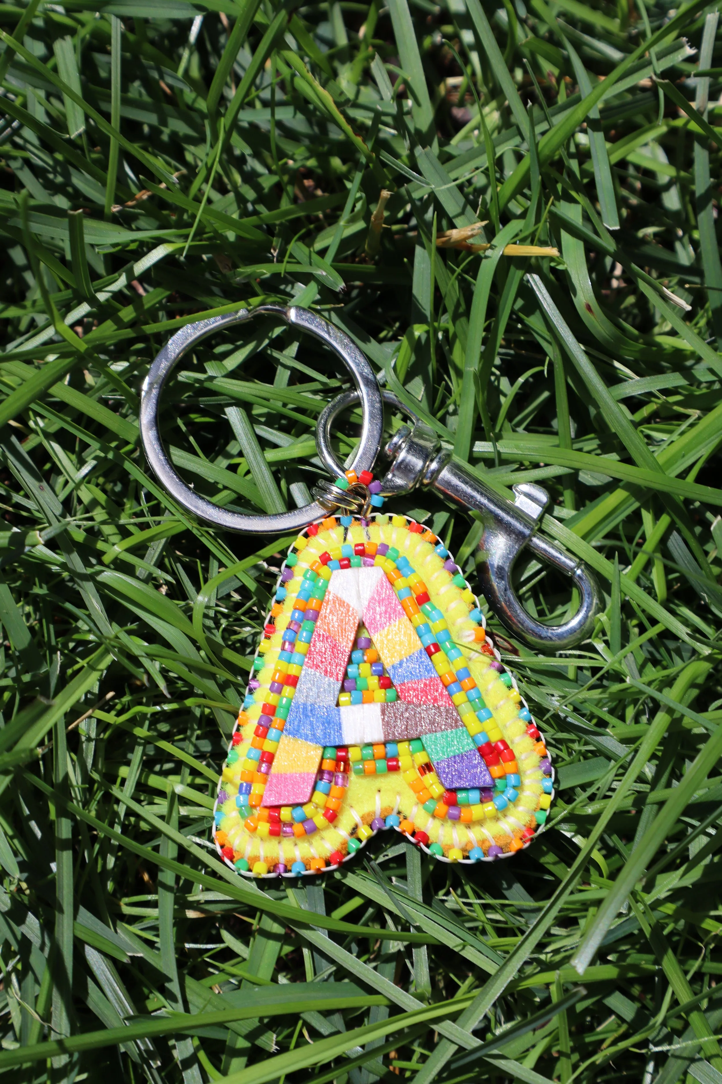 ROY G BIV Letter Keychain "A"