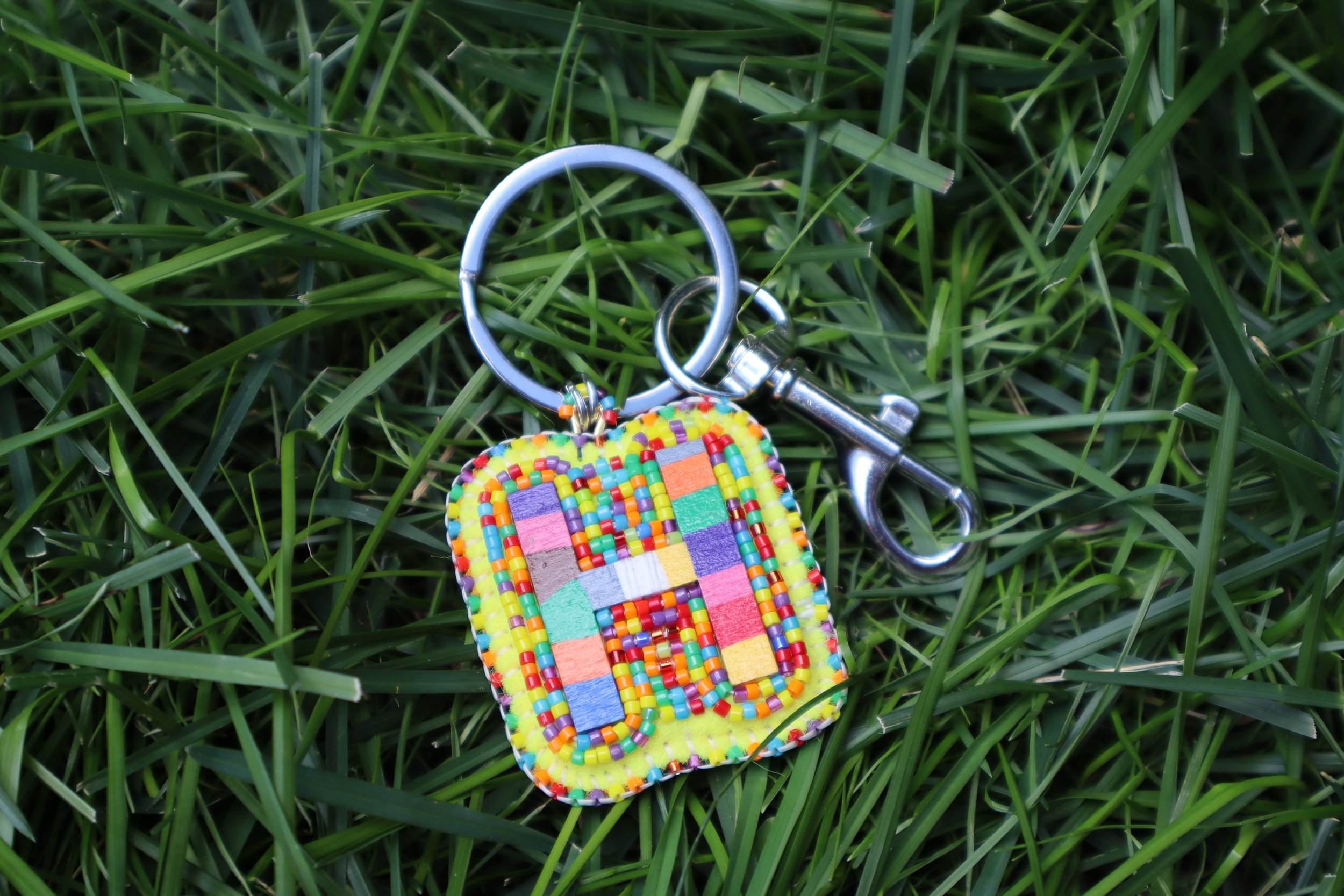 ROY G BIV Letter Keychain "H"