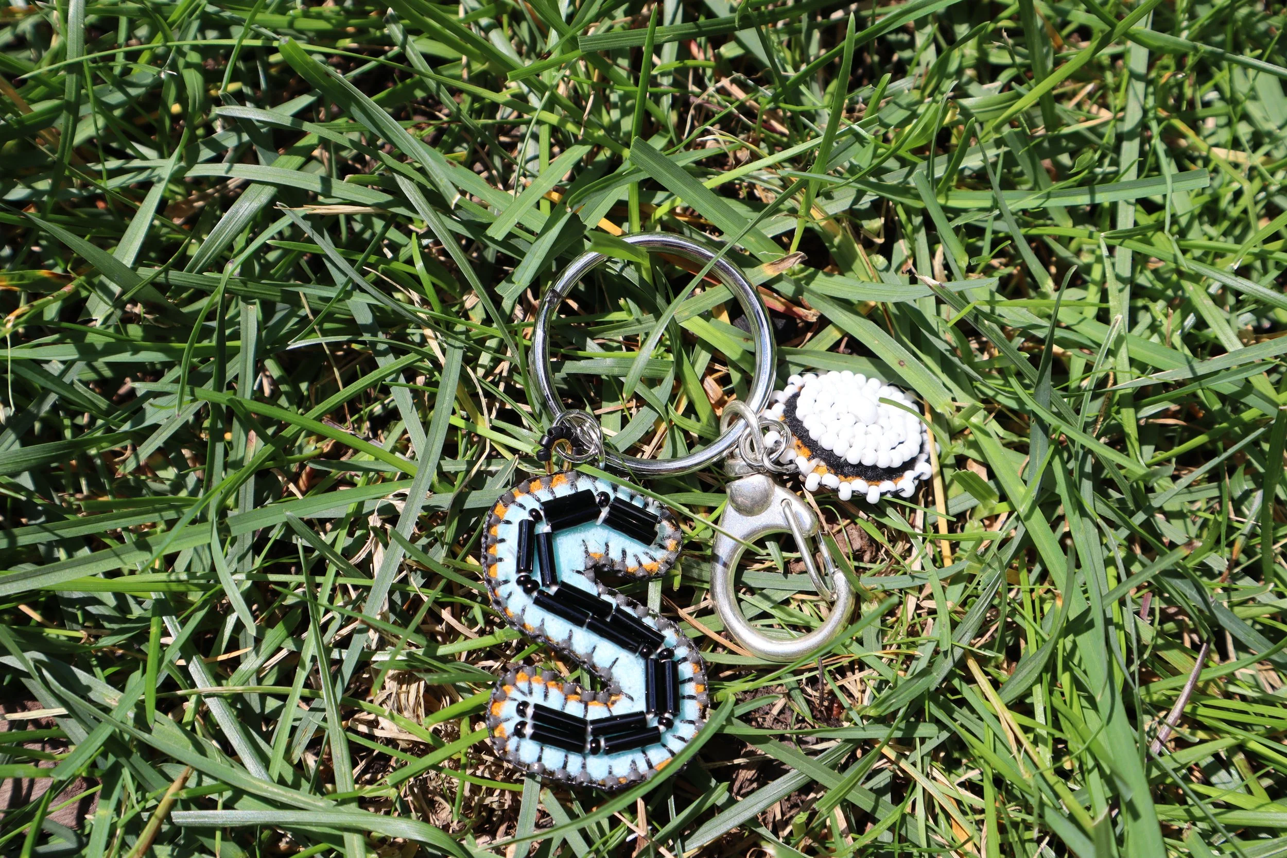 OG Letter Keychain "S" + Beaded Charm