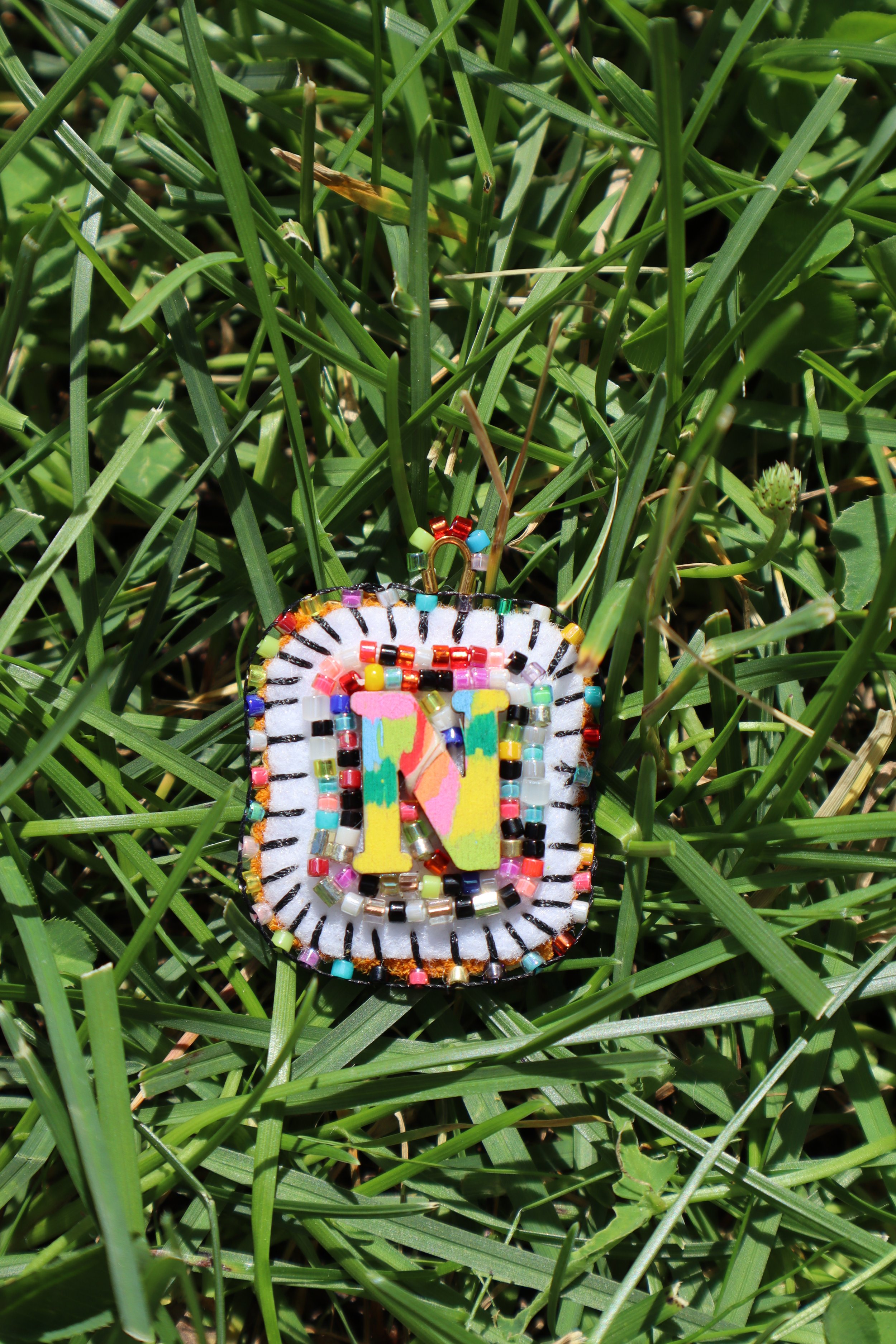 Rainbow Bead Soup Charm "N"