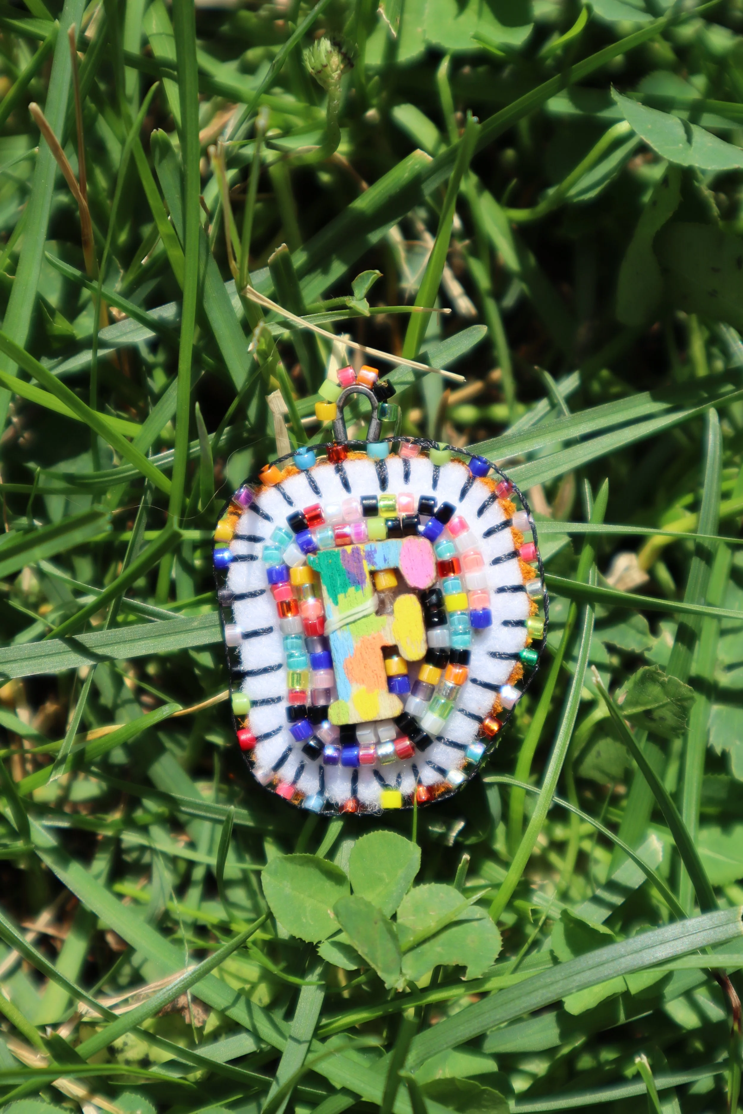 Rainbow Bead Soup Charm "F"