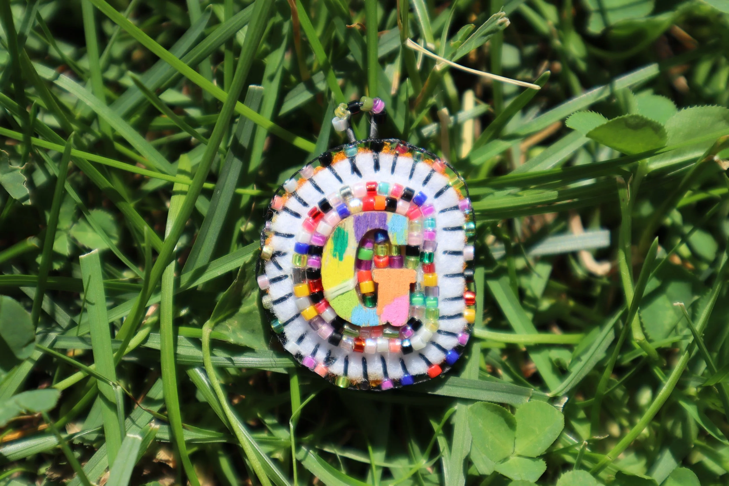 Rainbow Bead Soup Charm "G"