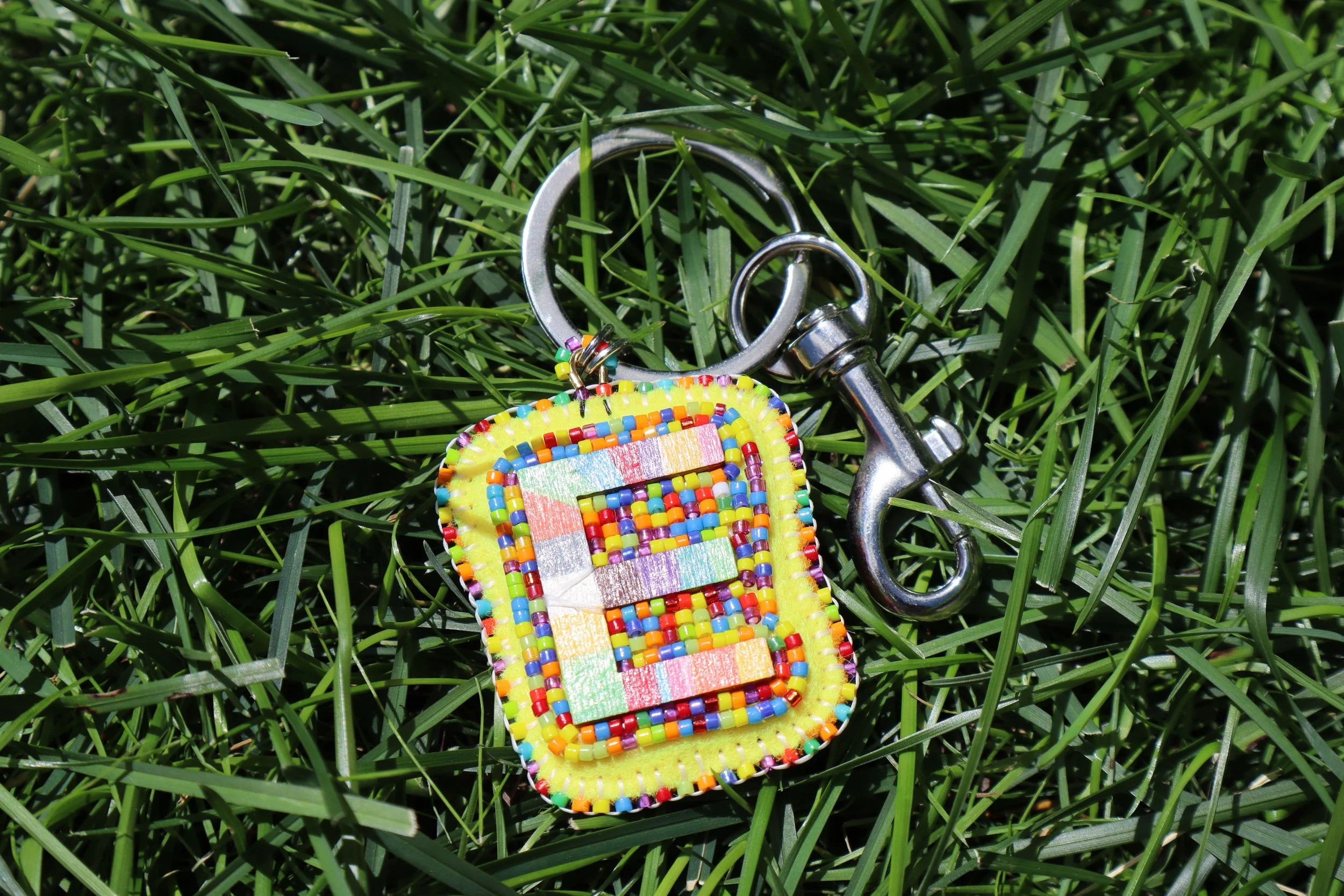 ROY G BIV Letter Keychain "E"