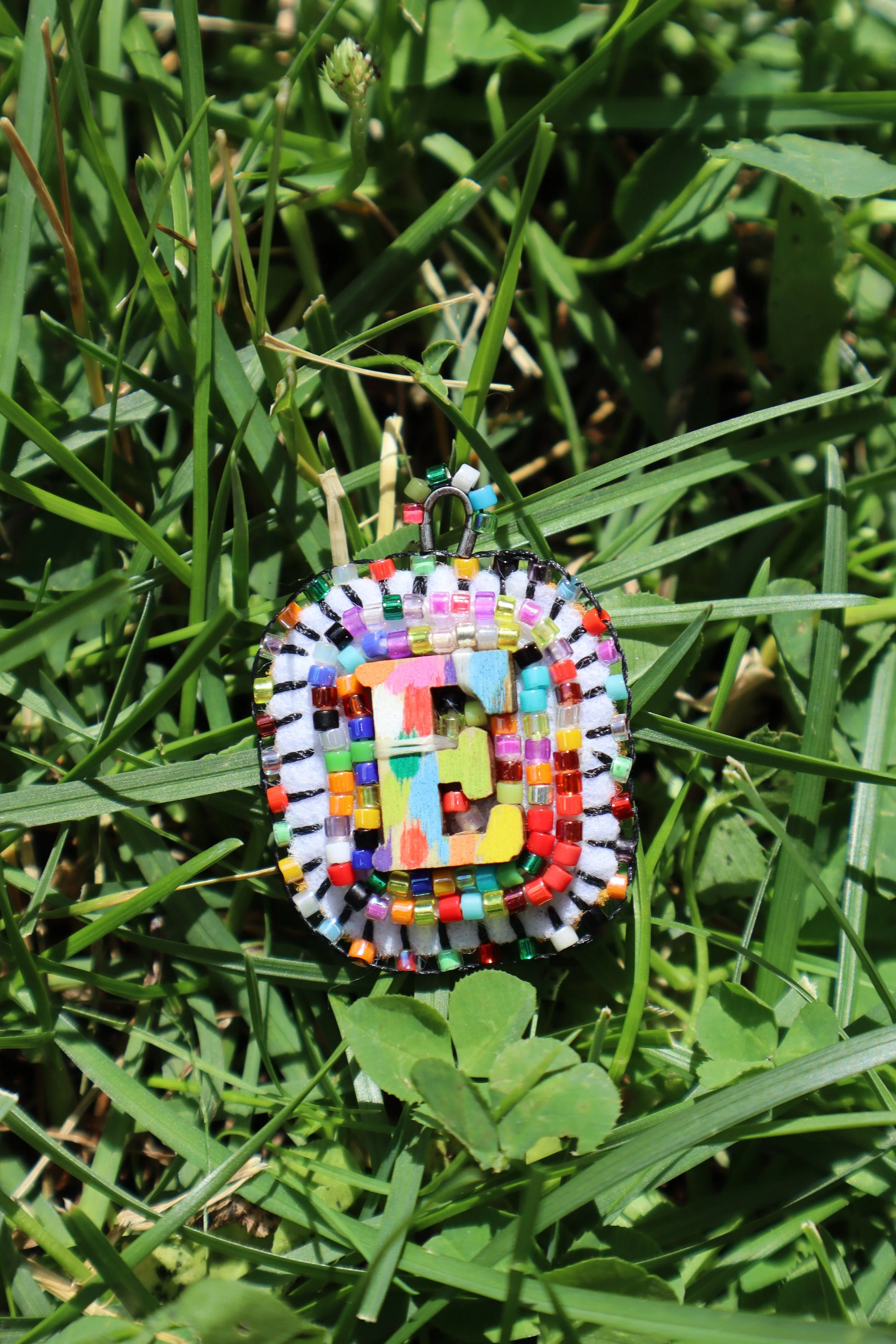 Rainbow Bead Soup Charm "E"