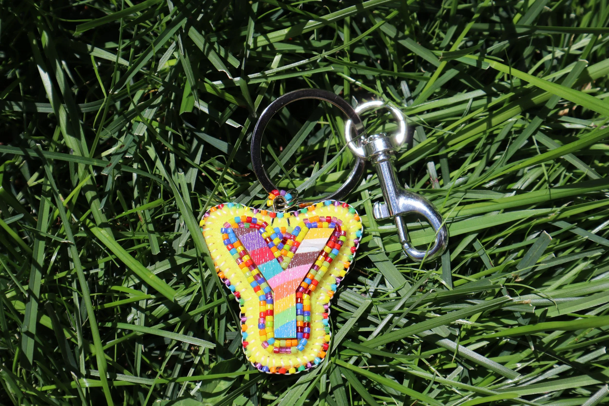 ROY G BIV Letter Keychain "Y"