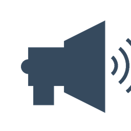 Icon of a loudspeaker with sound waves