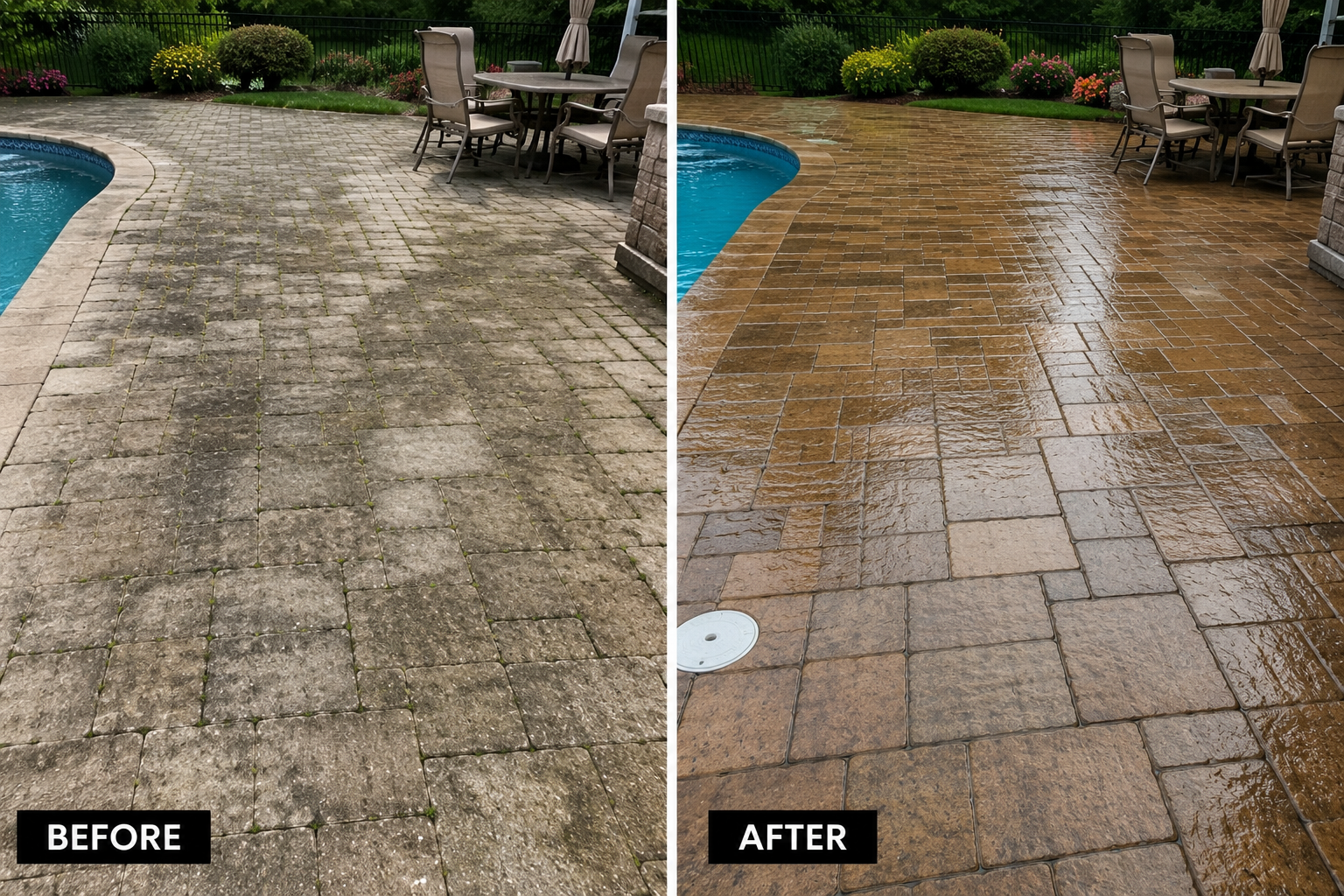 Paving Stone Cleaning, Sanding, & Sealing