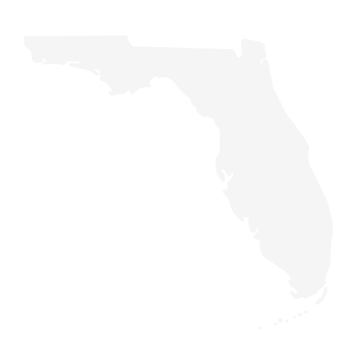 Outline map of the state of Florida.