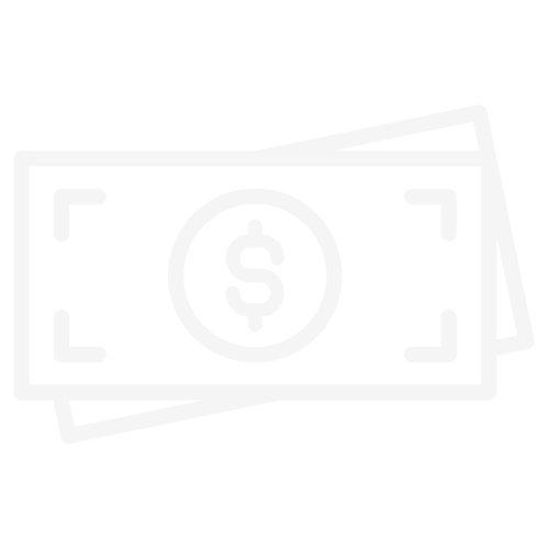 Icon of a dollar bill in black and white.