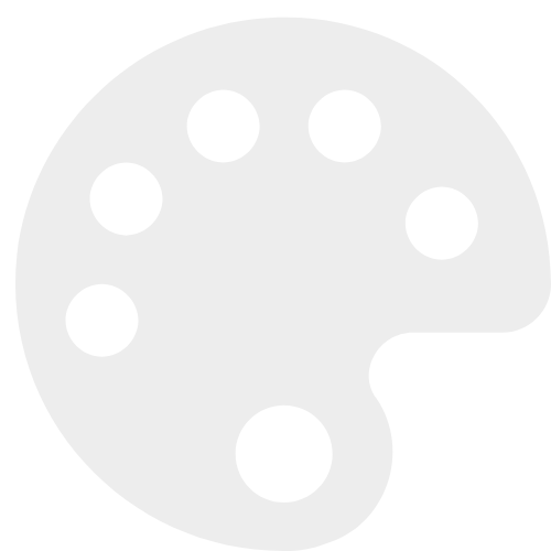 A black and white artist's paint palette with six circular paint wells.