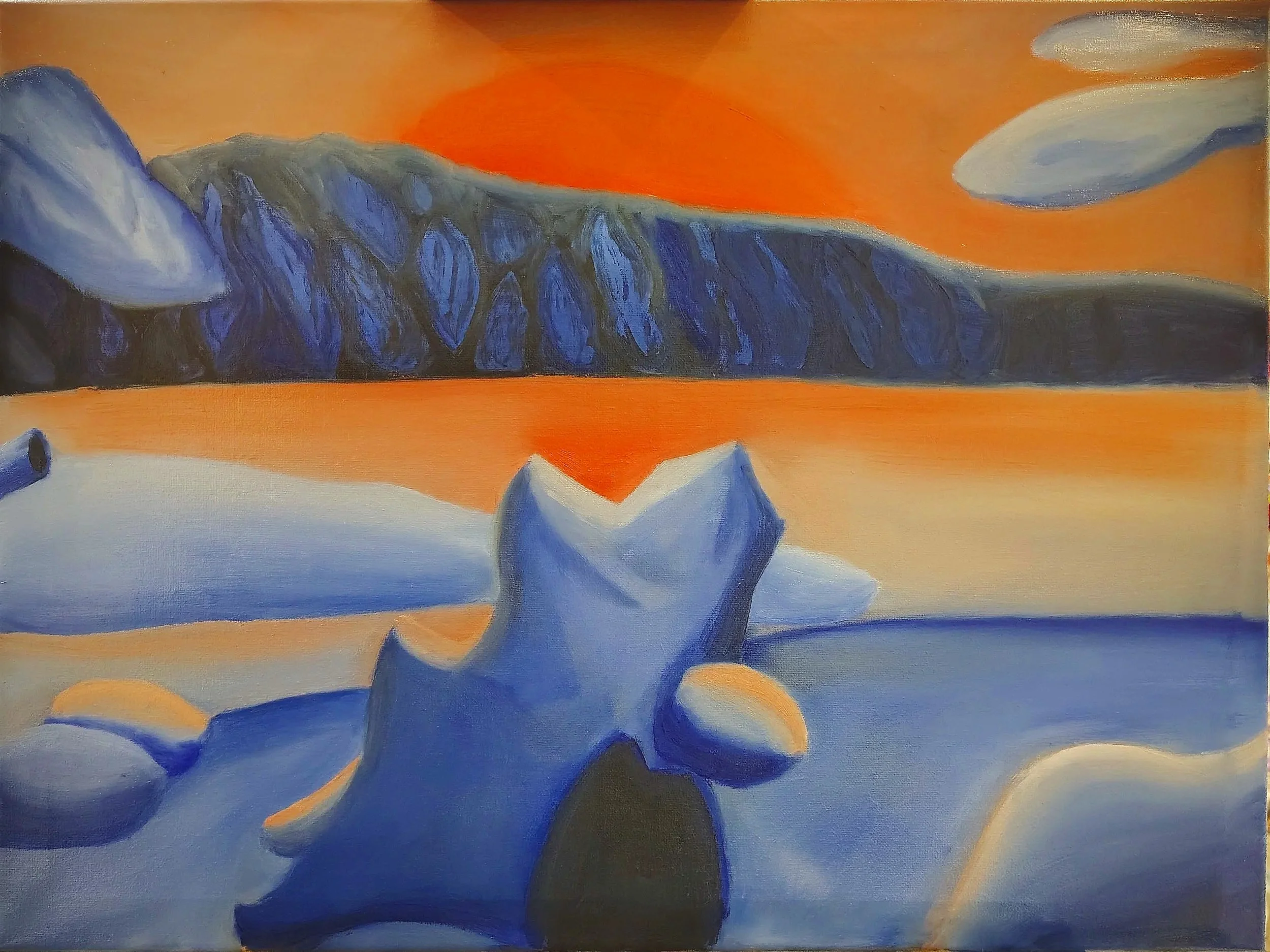 A Love Letter (Black Lake), 18"x24", Oil 