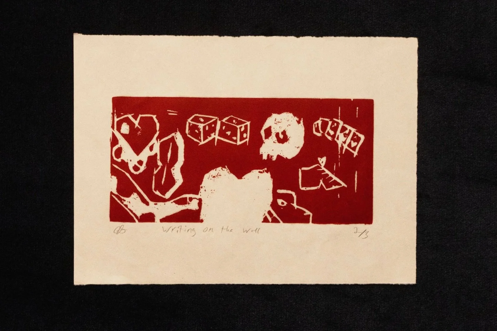 Writing on the Wall, Woodblock Relief Print, an edition of three, 2025
