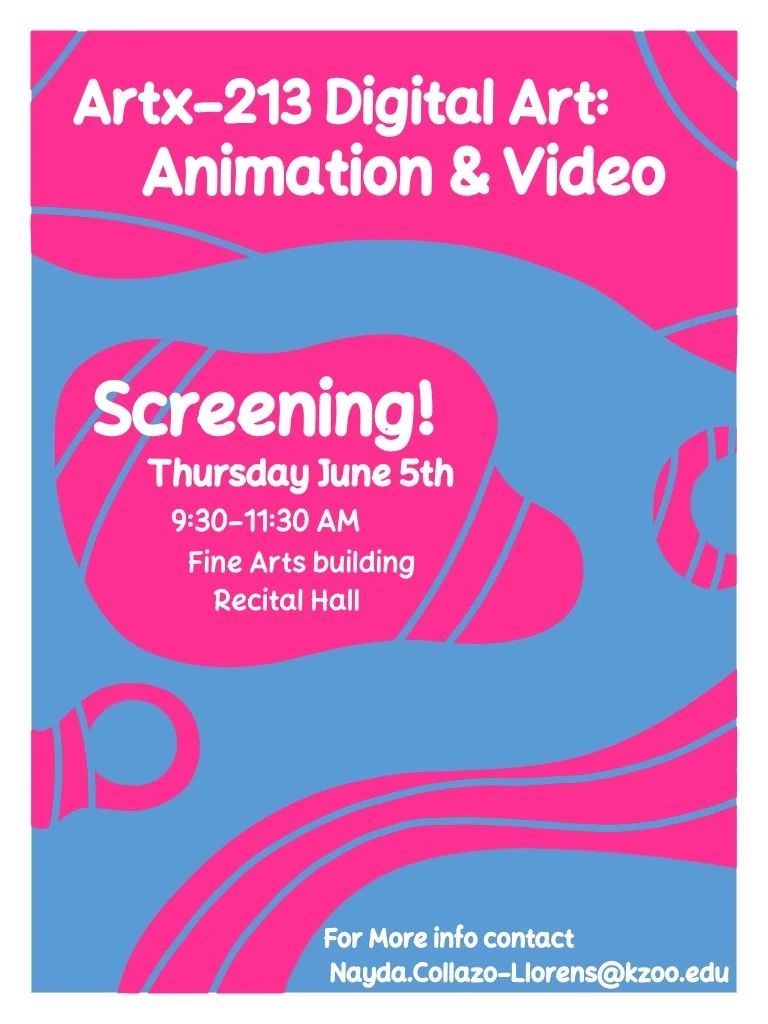 Spring of 2025 Digital Art Class Screening Poster