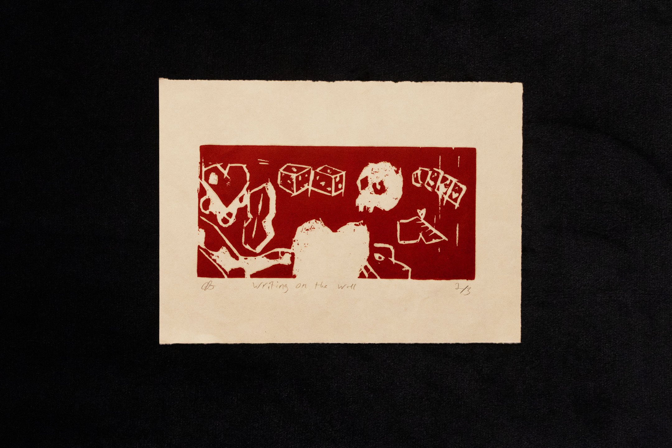 Writing on the Wall, Woodblock Relief Print, an edition of three, 2025