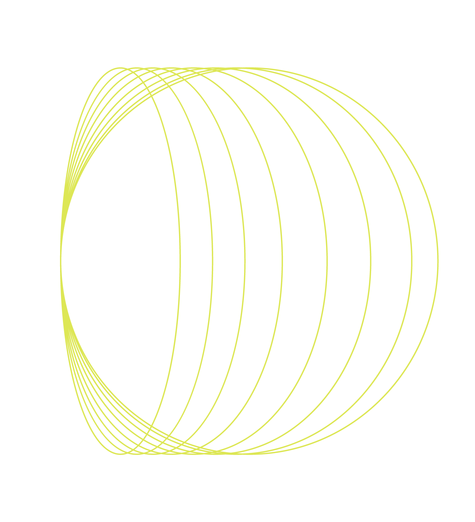 Yellow wireframe sphere with grid lines, floating against a black background.