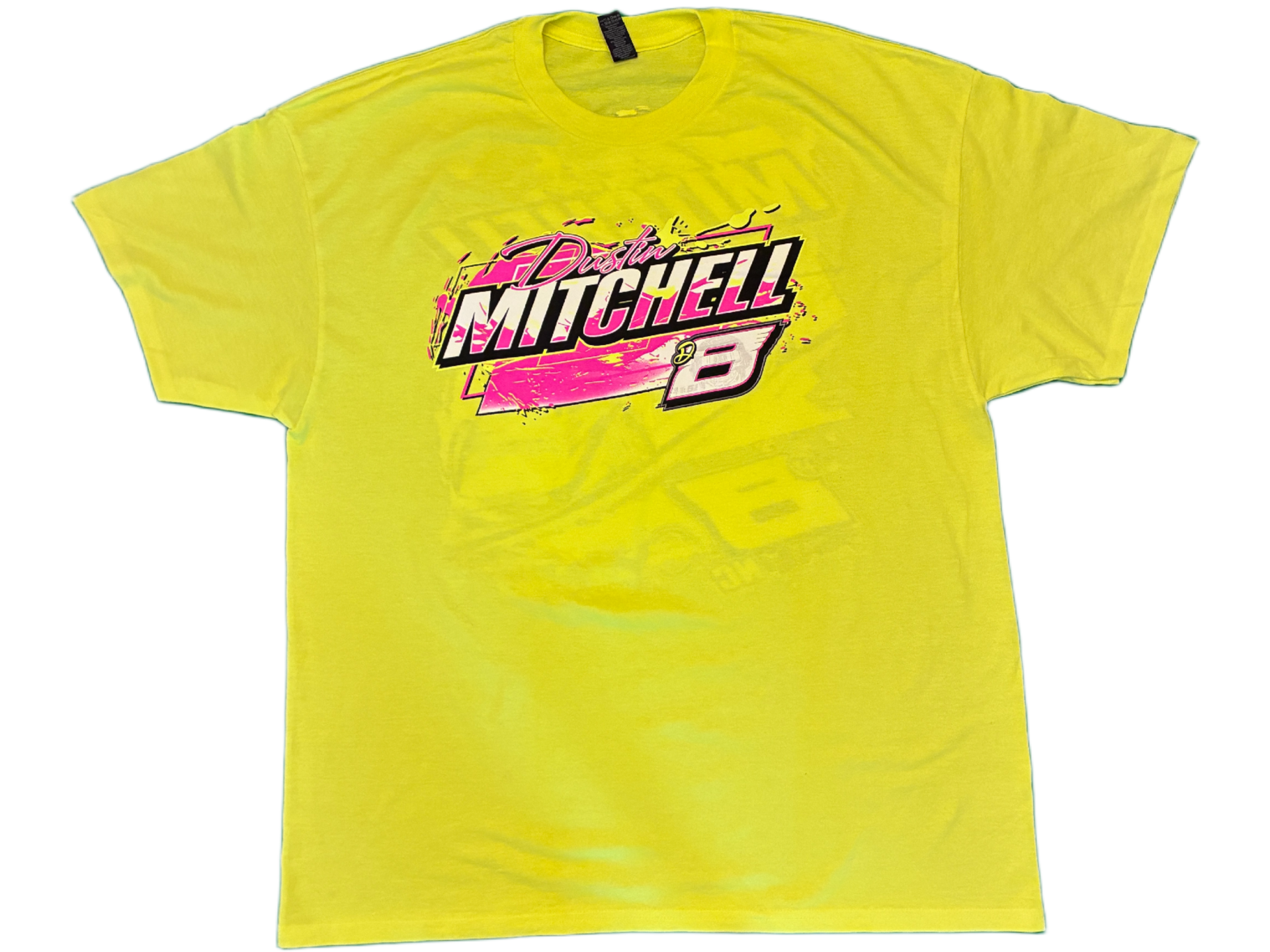 Dustin Mitchell #8 Yellow Racing Shirt - Front