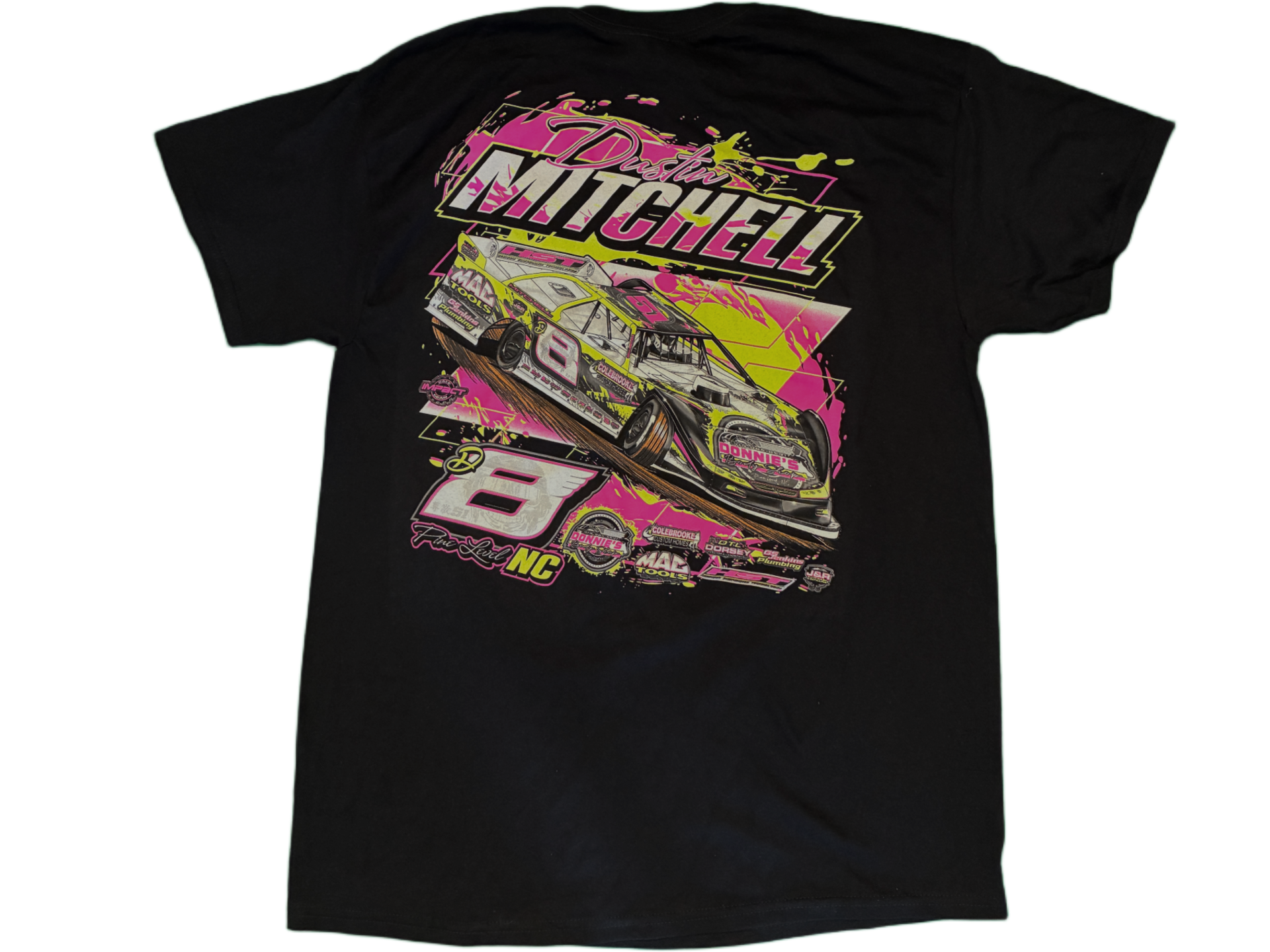 D8 Black Yellow Car Shirt - Back