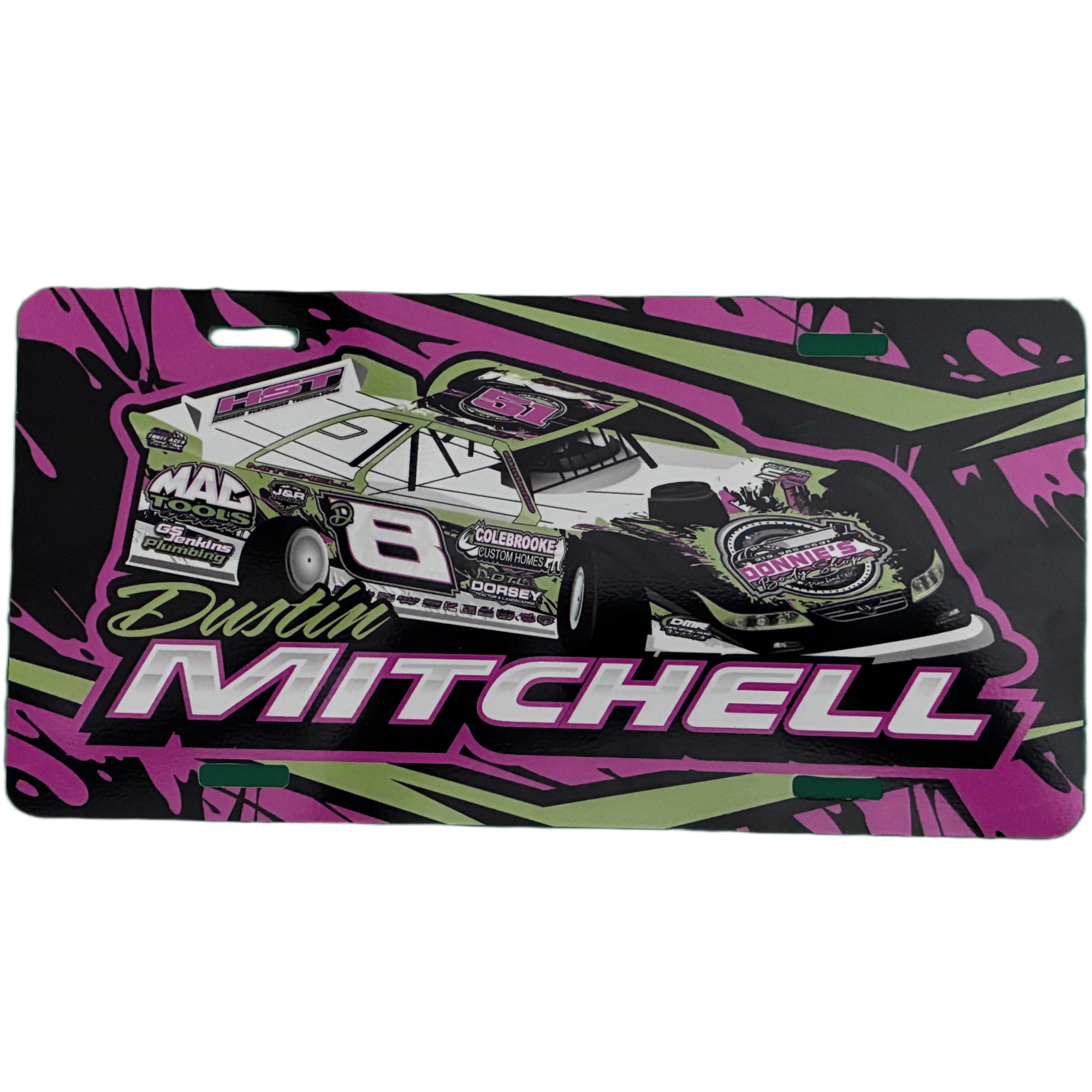D8 Pink Racing Front License Plate