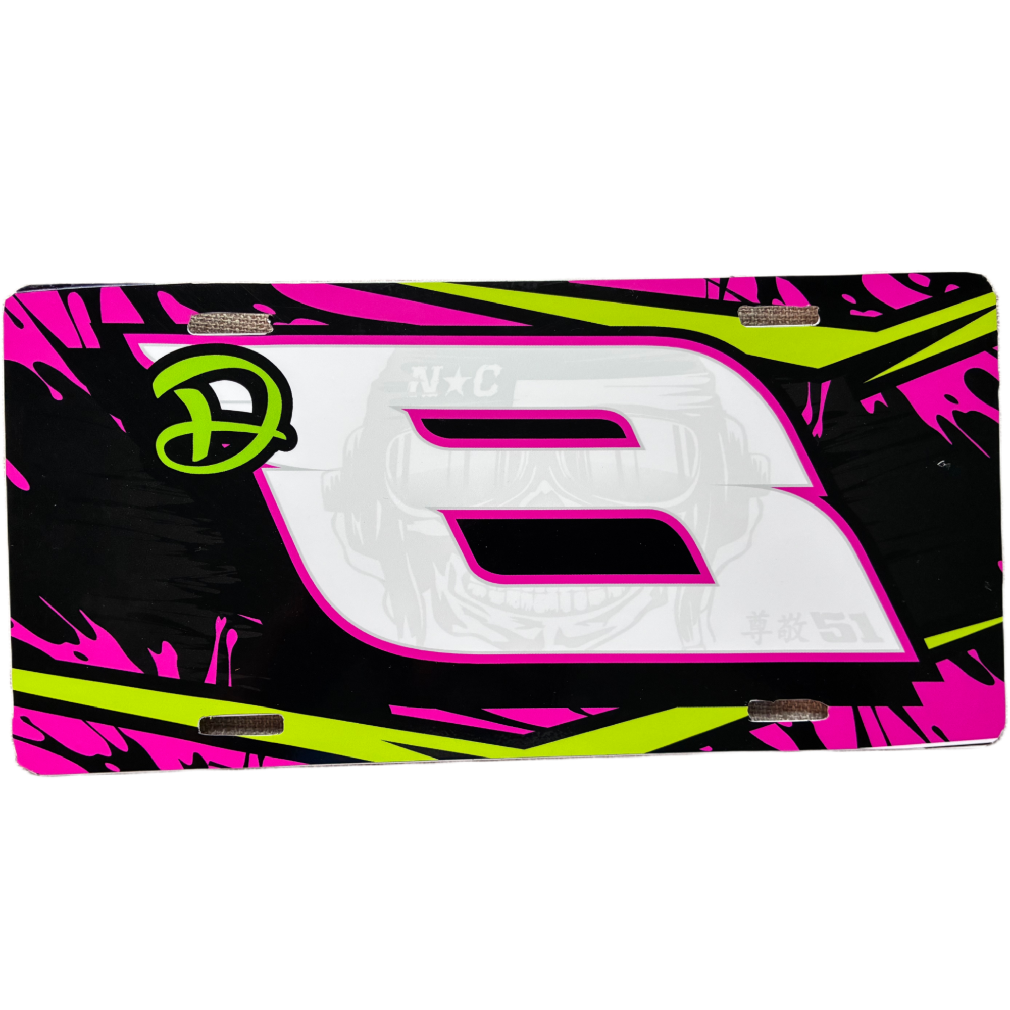 Large D8 Front License Plate (Pink)